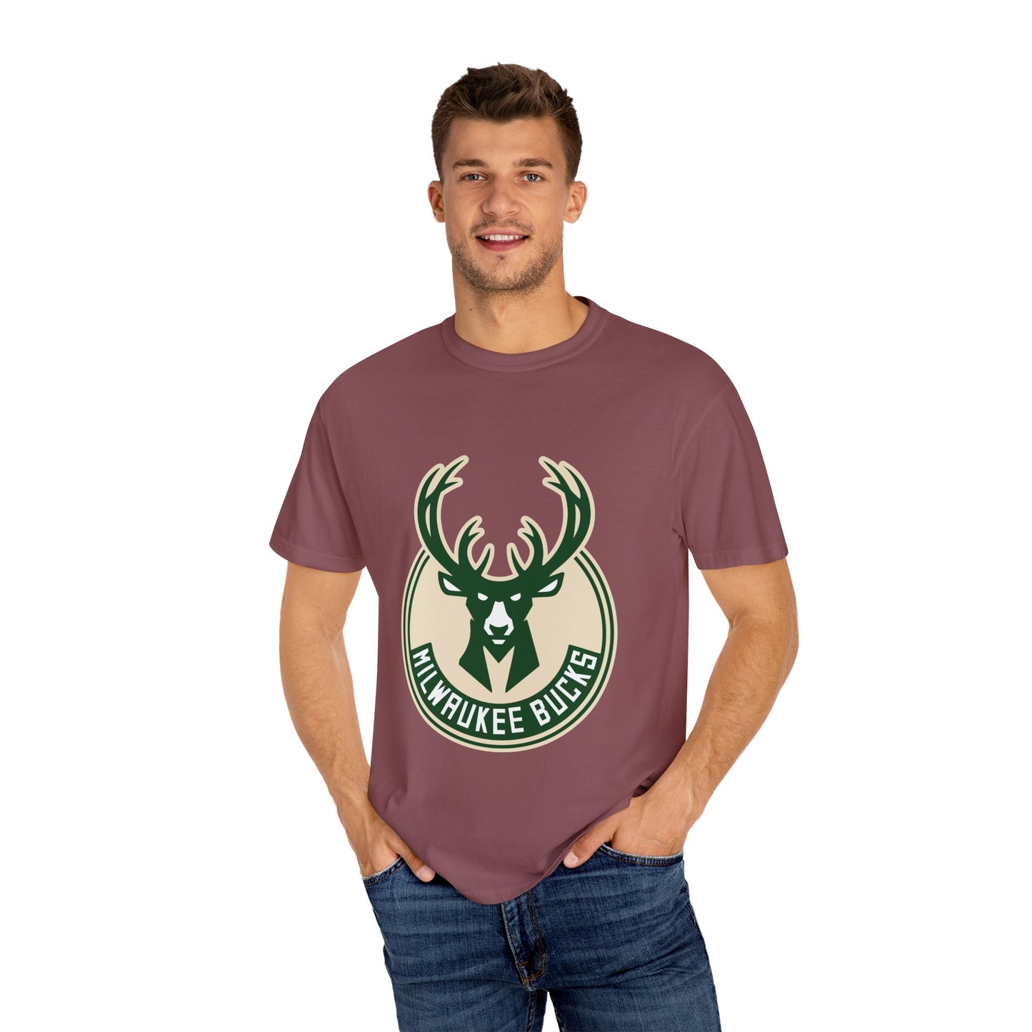 Milwaukee Bucks NBA Garment-Dyed T-Shirt – Premium Cotton Tee for Customization