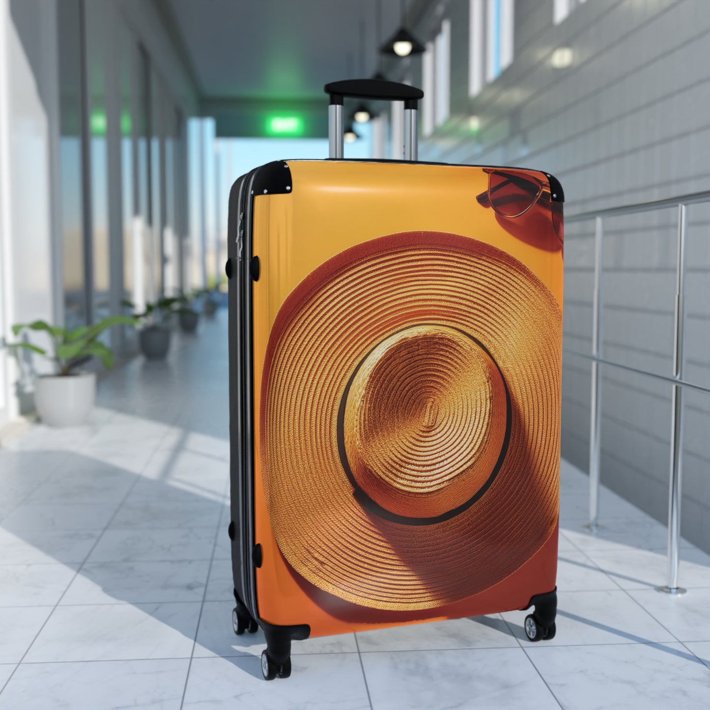 Nature Summer Essentials Straw Hat Carry-On Suitcase - Stylish Luggage for Travelers