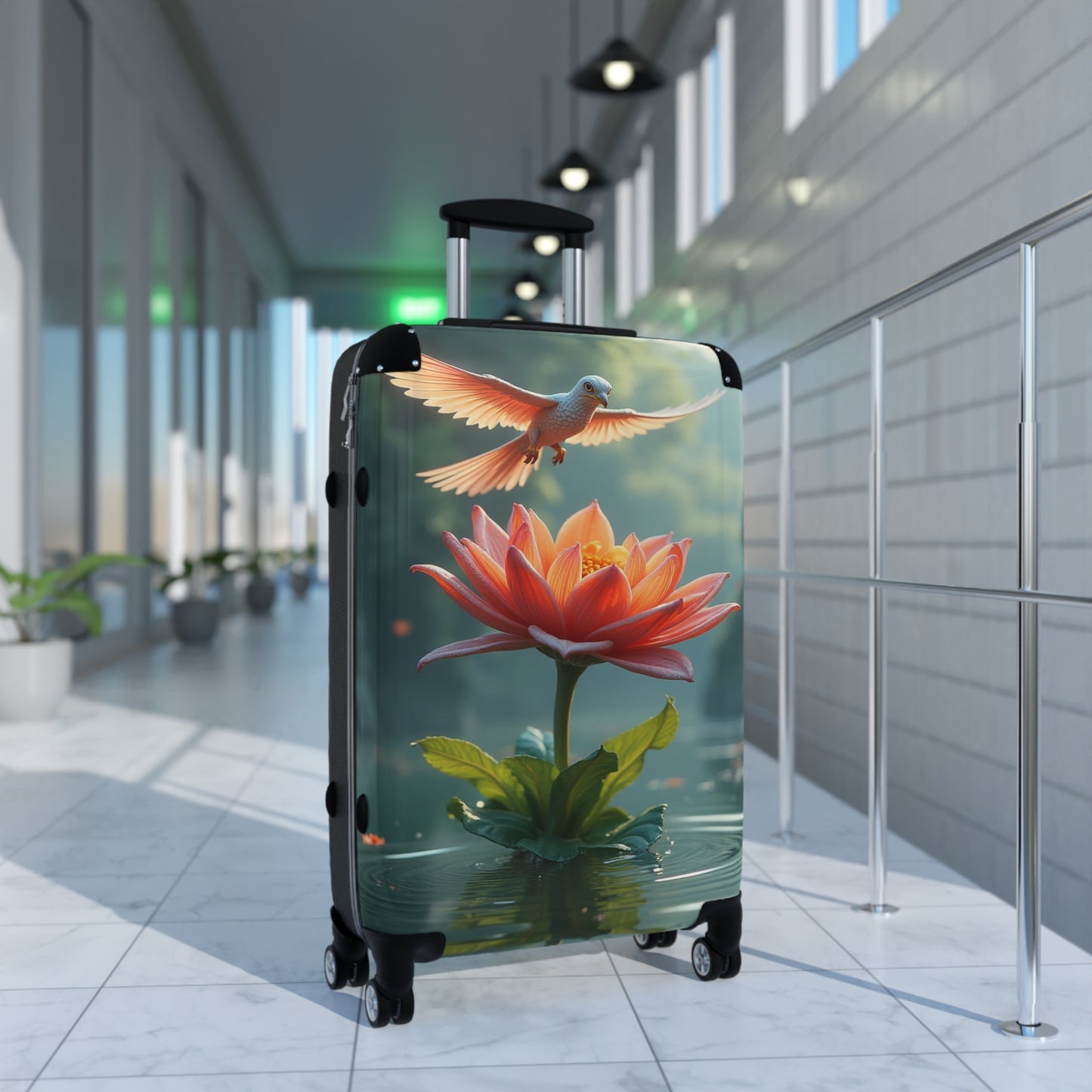 Nature Flowers Floral Bird Kissed Art Carry-On Suitcase - Stylish Luggage for Travelers