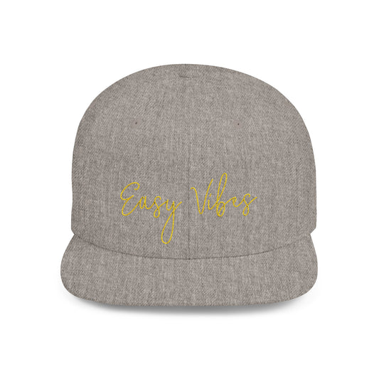 Text Easy Vibes Flat Bill Snapback – Lightweight, Custom Fit, Premium Quality