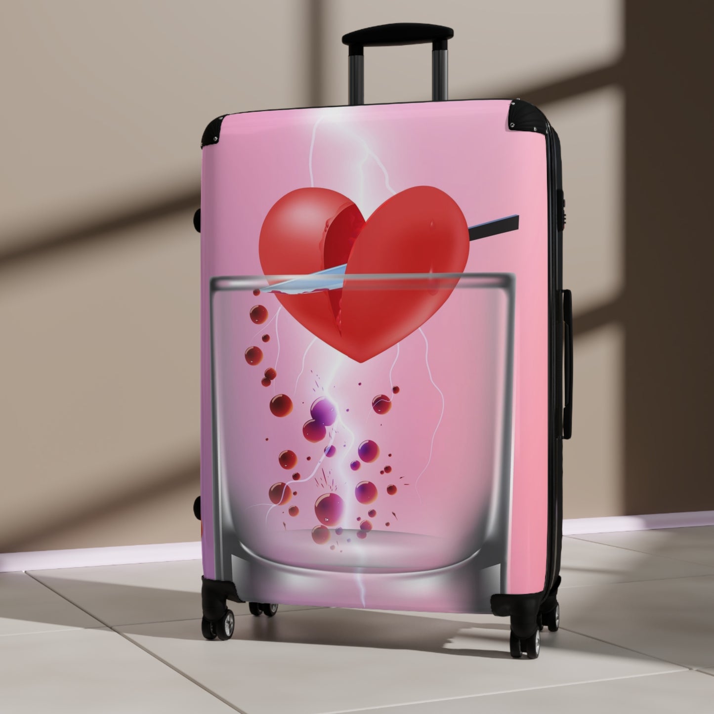 Love Broken Glass Heart Art Carry-On Suitcase - Stylish Luggage for Travelers