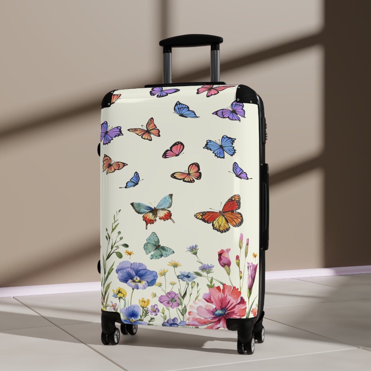 Nature Flowers Floral Butterflies Art Carry-On Suitcase - Stylish Luggage for Travelers