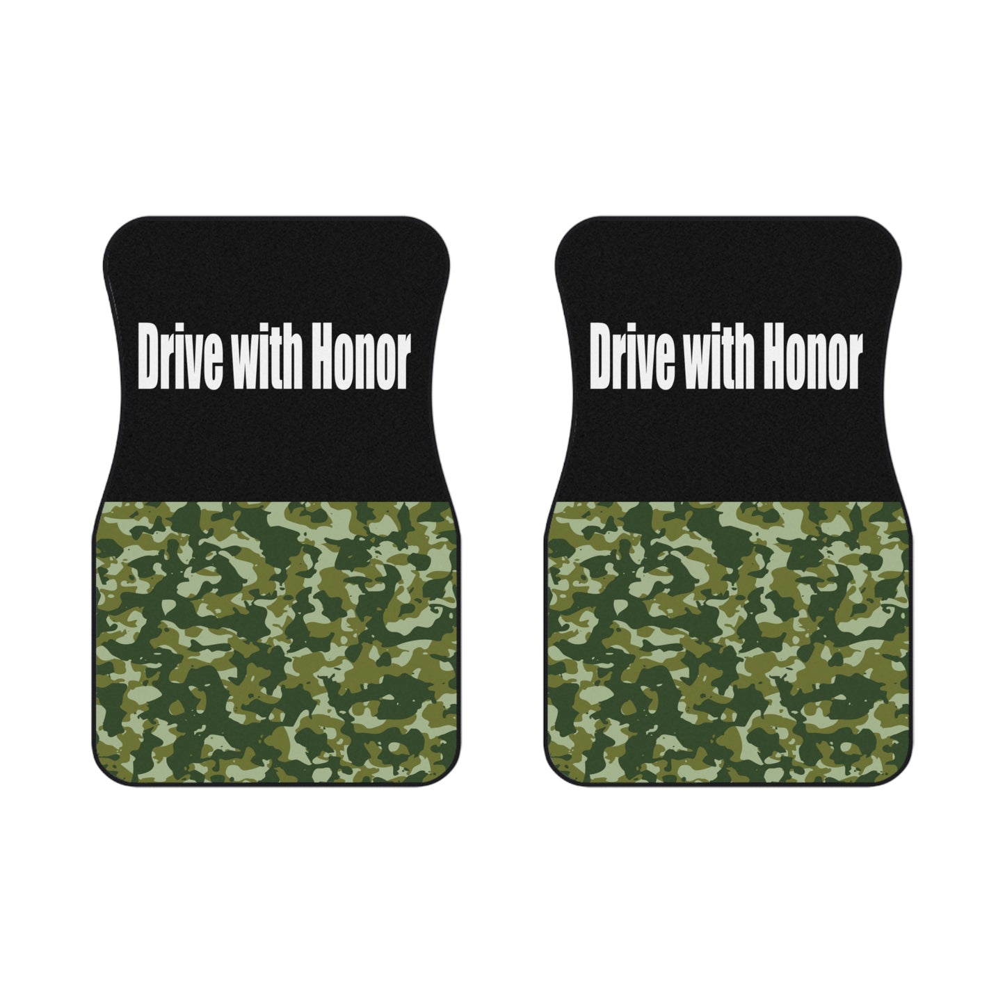 Army Drive with Honor Us Car Floor Mats – 2-Piece Front Set, Durable & Stylish, Universal Fit