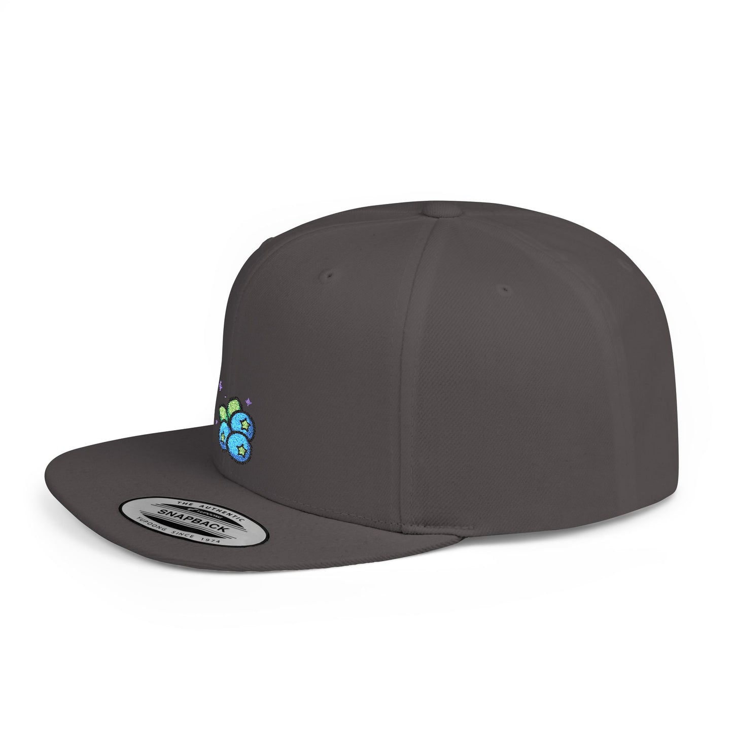 Icons Embroidered Blue Berries Flat Bill Snapback – Lightweight, Custom Fit, Premium Quality