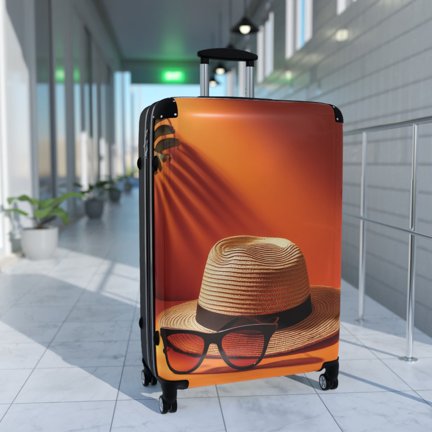 Nature Summer Straw Hat Carry-On Suitcase - Stylish Luggage for Travelers