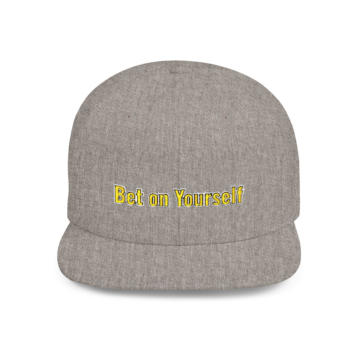 Text Bet On Yourself Flat Bill Snapback – Lightweight, Custom Fit, Premium Quality