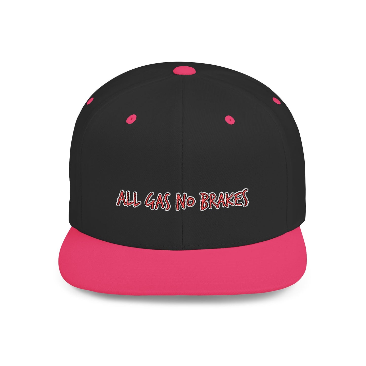 Text All Gas No Break Flat Bill Snapback – Lightweight, Custom Fit, Premium Quality