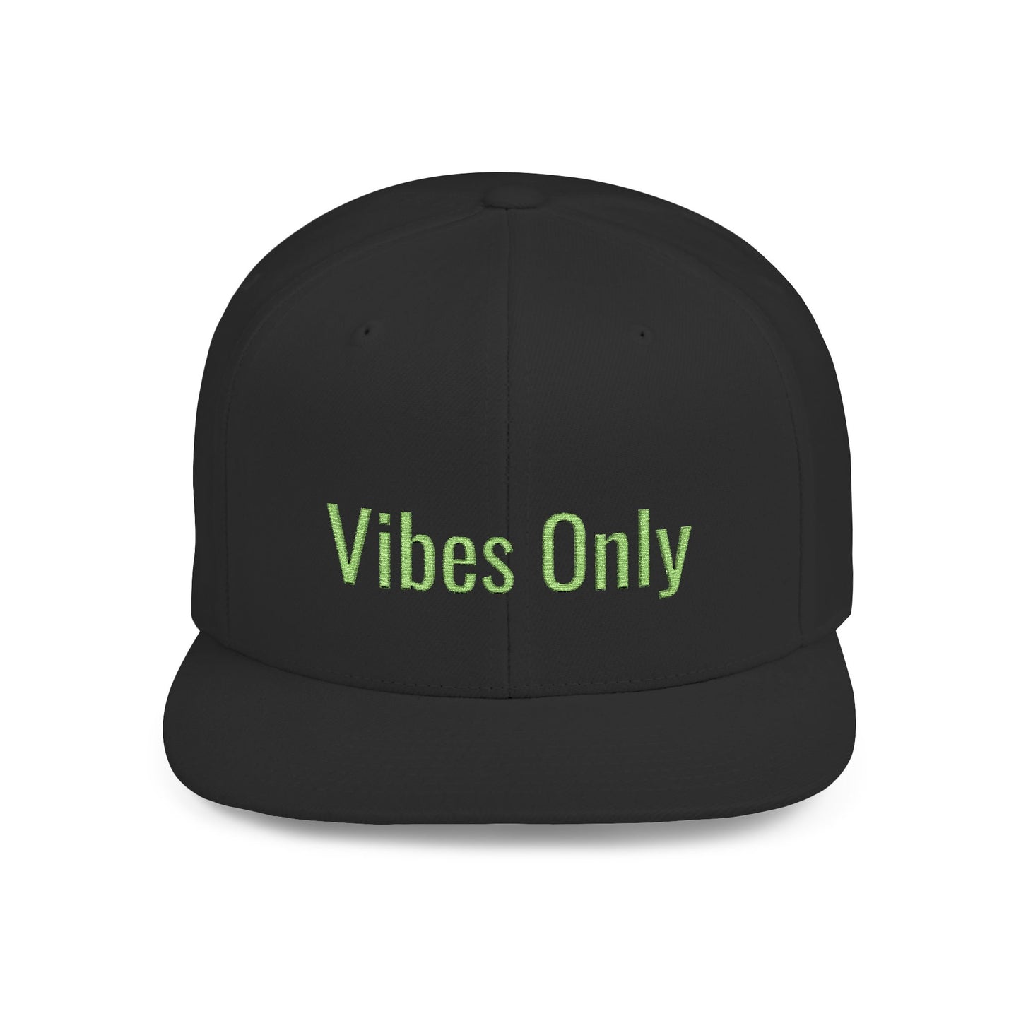 Text Vibes Only Flat Bill Snapback – Lightweight, Custom Fit, Premium Quality