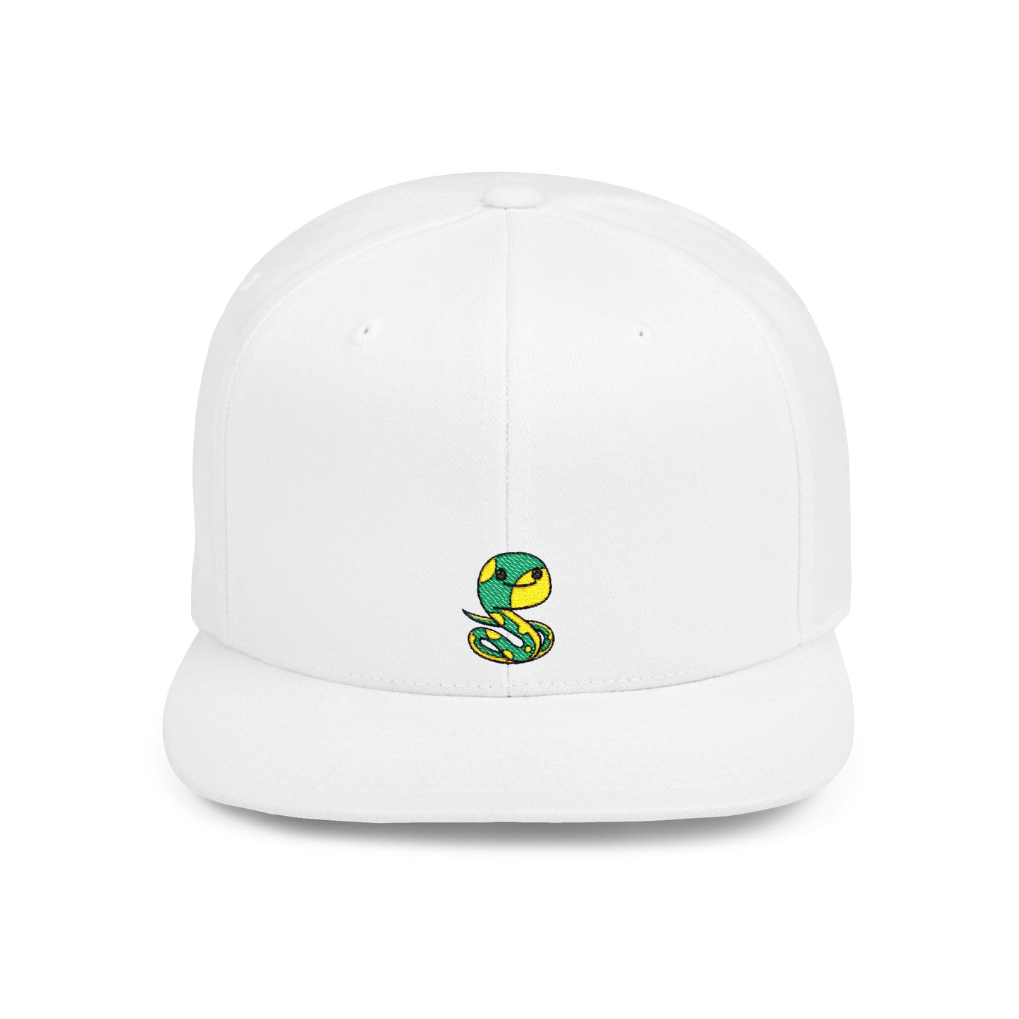 Icons Embroidered Snake Green Yellow Flat Bill Snapback – Lightweight, Custom Fit, Premium Quality