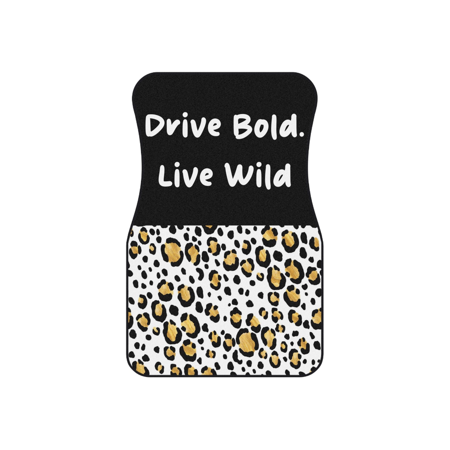 Leopard Pattern Drive Bold Live Wild Car Floor Mats – 2-Piece Front Set, Durable & Stylish, Universal Fit
