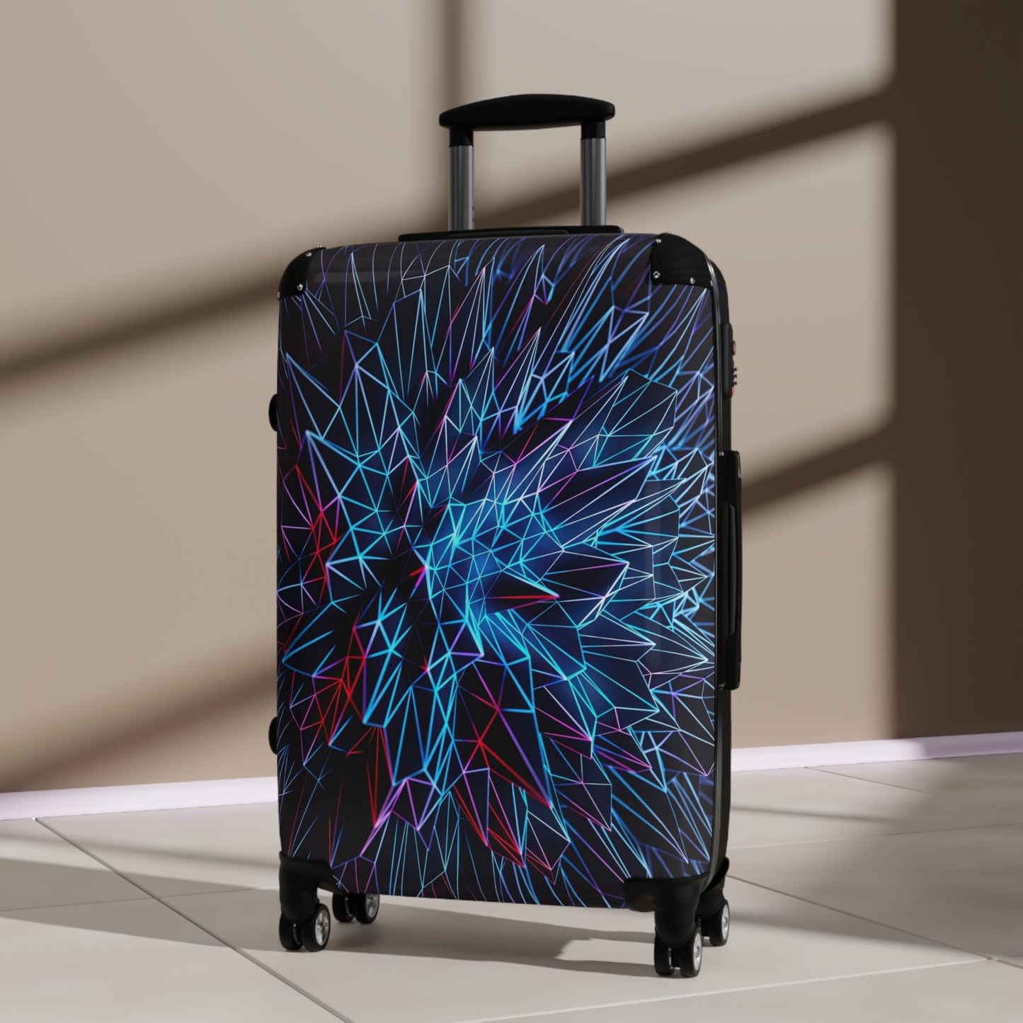 Abstract Polygon 3D Art Carry-On Suitcase - Stylish Luggage for Travelers