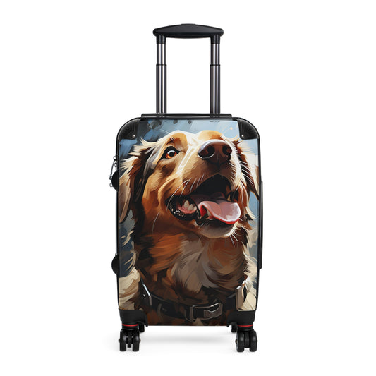 Nature Flowers Floral Happy Dog Art Carry-On Suitcase - Stylish Luggage for Travelers