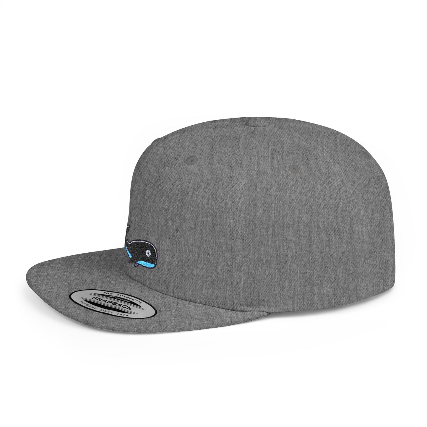 Icons Embroidered Whale Flat Bill Snapback – Lightweight, Custom Fit, Premium Quality