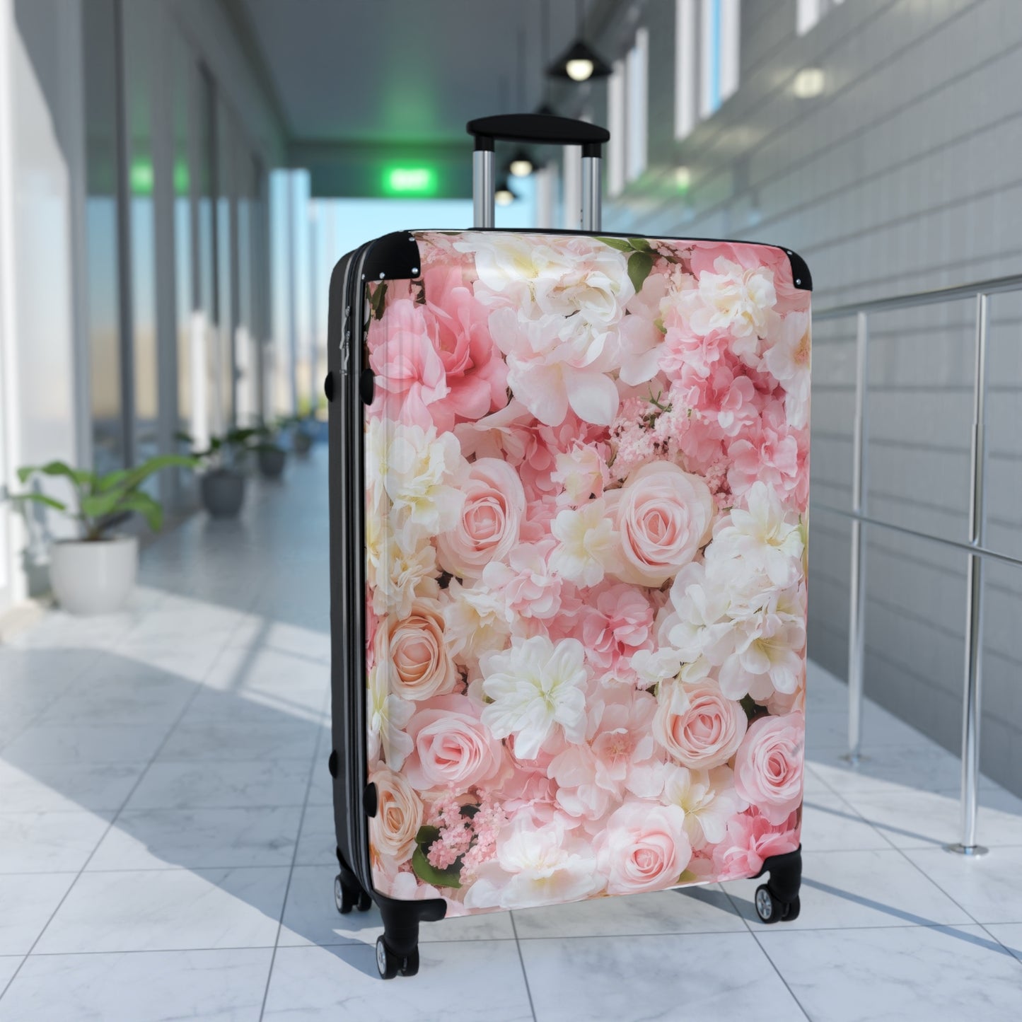 Nature Flowers Floral Border Pastel Art Carry-On Suitcase - Stylish Luggage for Travelers