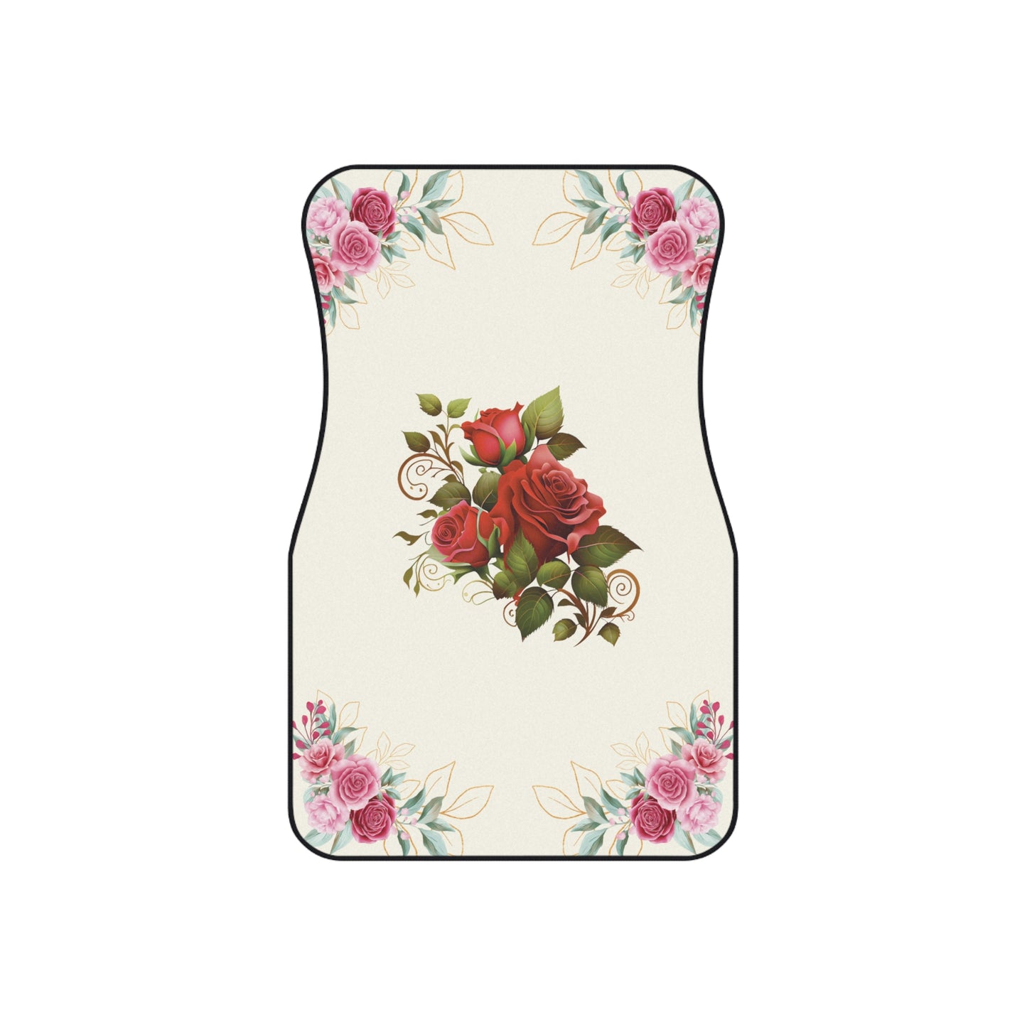 Flowers Rose Watercolor Car Floor Mats – 2-Piece Front Set, Durable & Stylish, Universal Fit