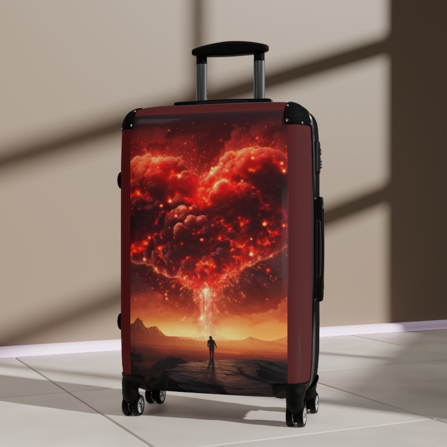 Love Heart Surrea Art Carry-On Suitcase - Stylish Luggage for Travelers