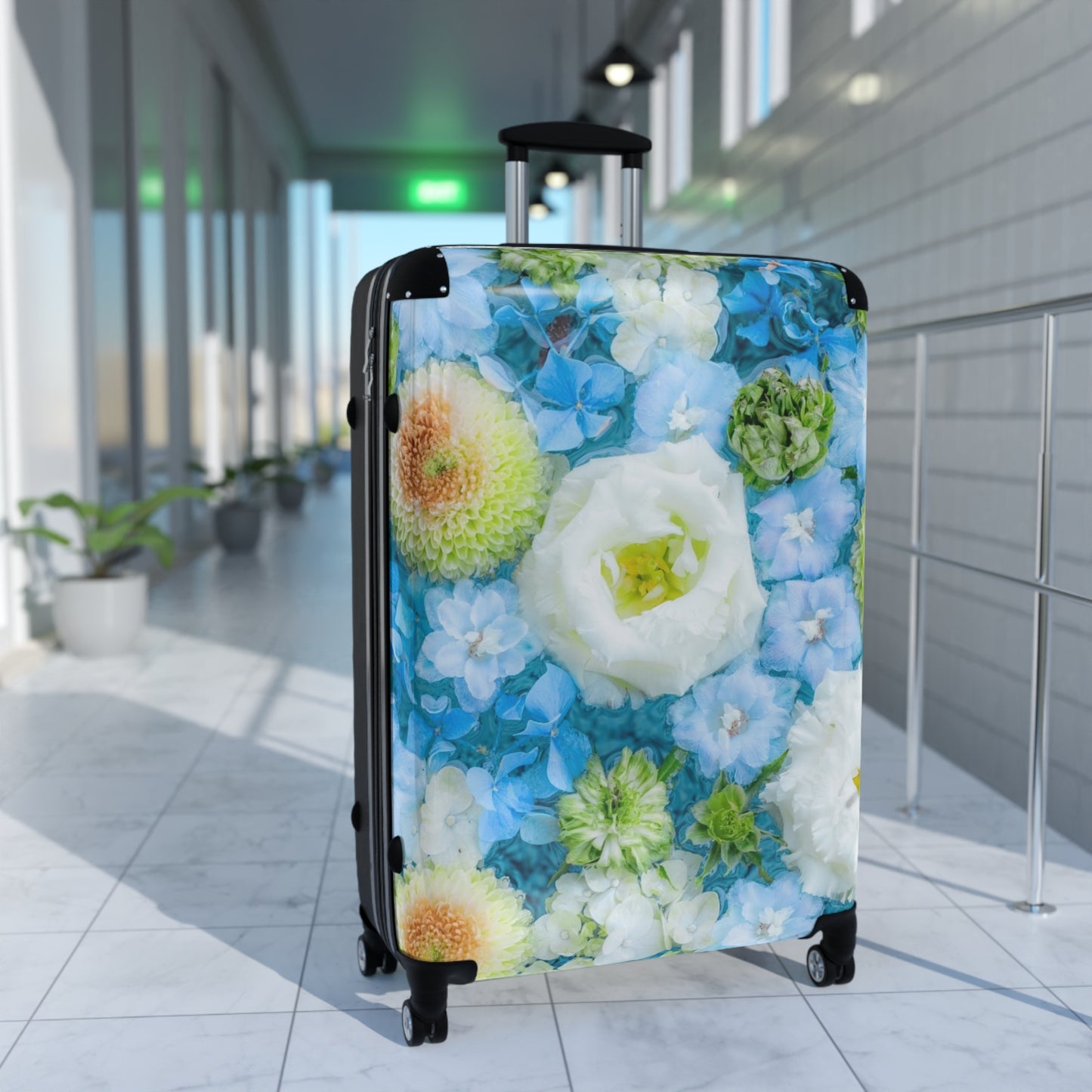 Nature Flowers Floral Blue Art Carry-On Suitcase - Stylish Luggage for Travelers