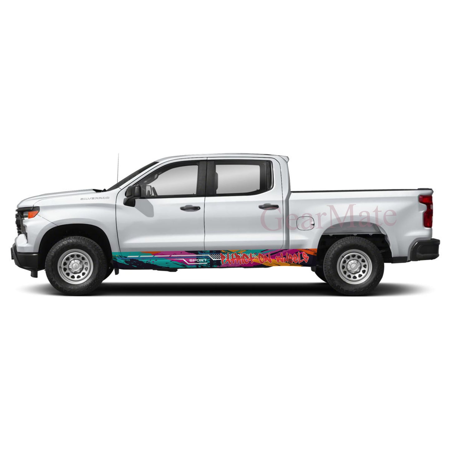 Patriot On Wheels Rocker Panel Graphic Decal Kit (Left & Right Sides) - High Quality Vinyl for Trucks & SUVs