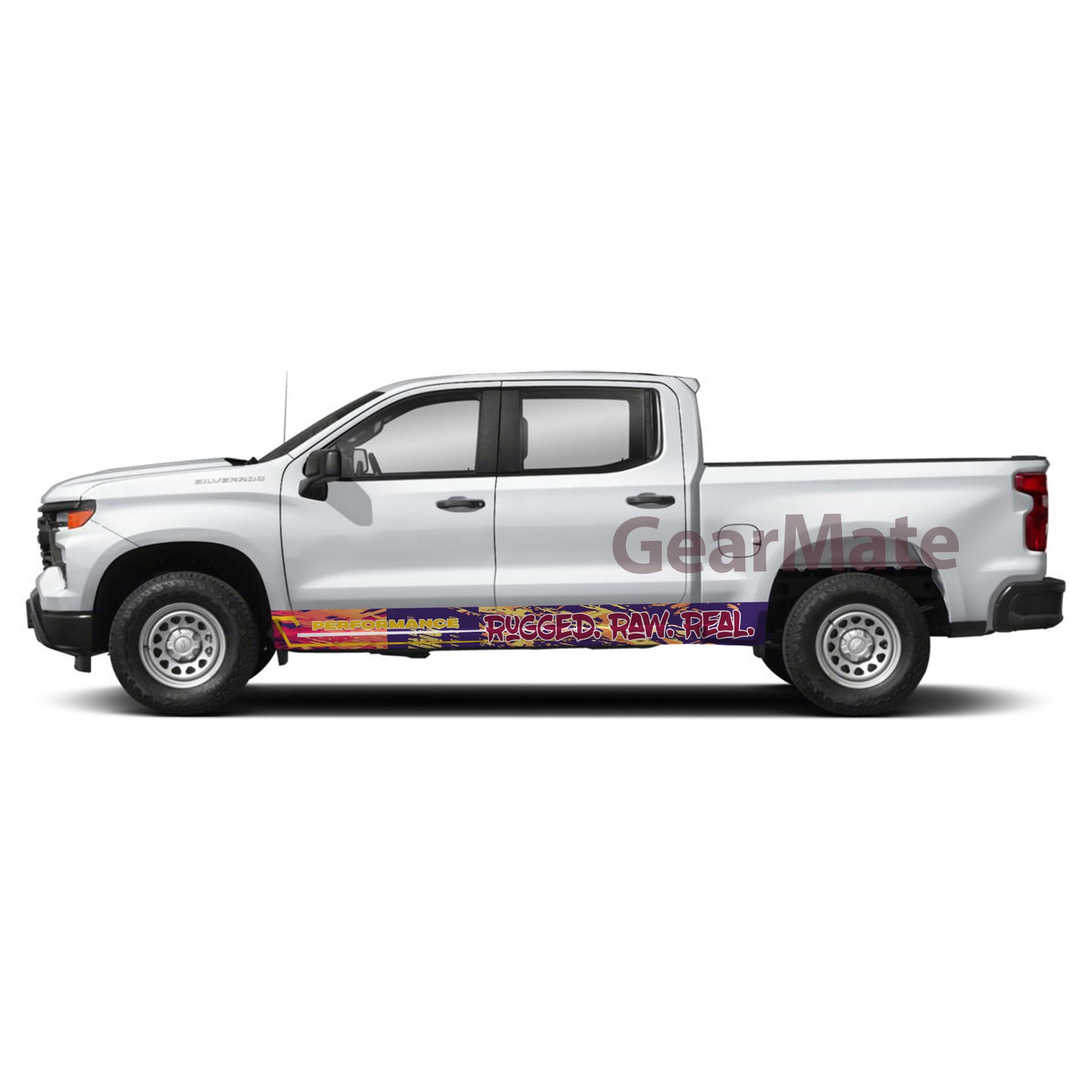 Rugged Raw Real Rocker Panel Graphic Decal Kit (Left & Right Sides) - High Quality Vinyl for Trucks & SUVs