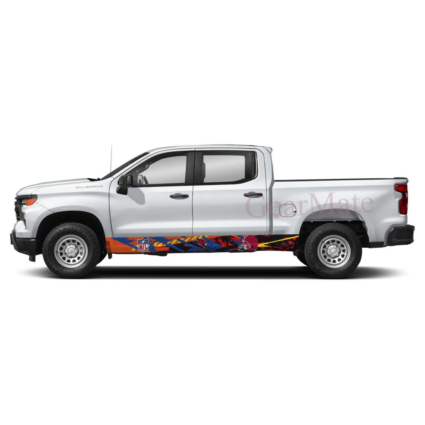 NFL Arizona Cardinals Rocker Panel Graphic Decal Kit (Left & Right Sides) - High Quality Vinyl for Trucks & SUVs