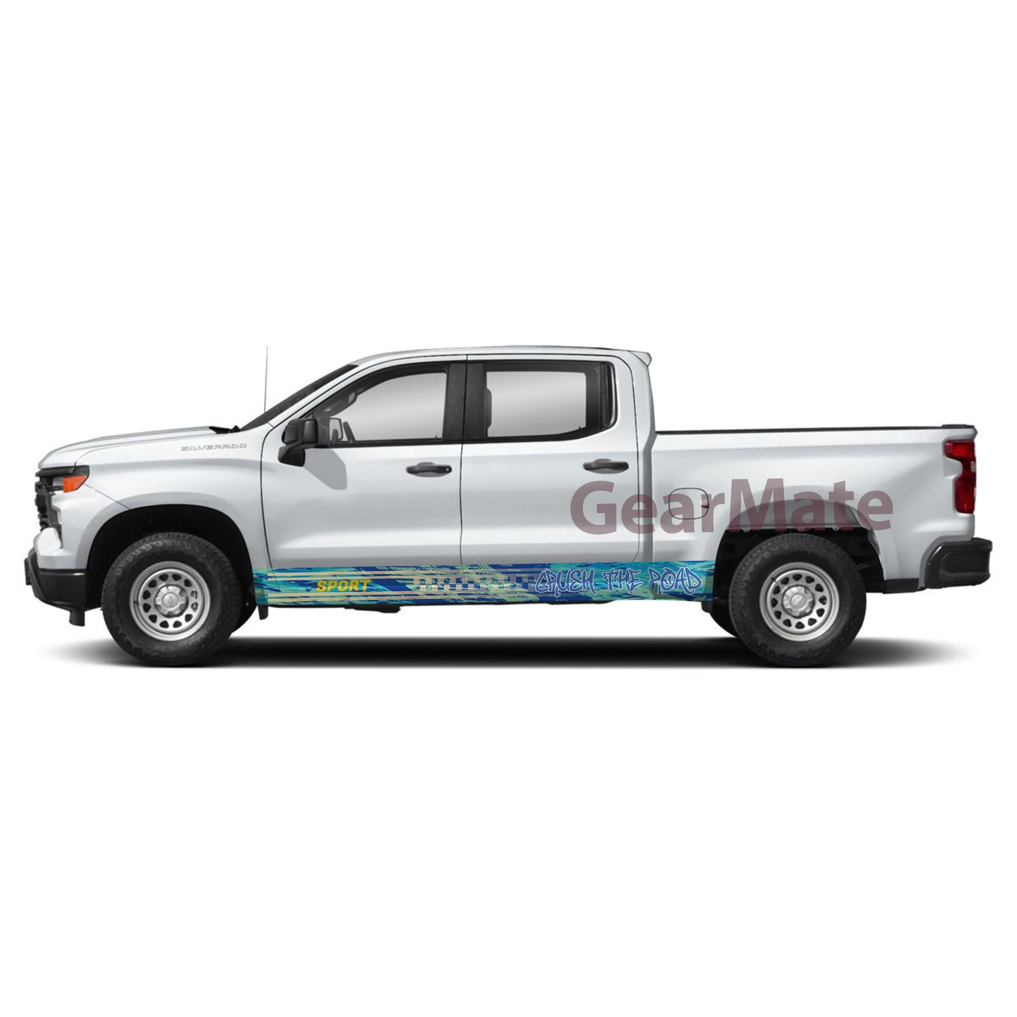 Crush the Road Rocker Panel Graphic Decal Kit (Left & Right Sides) - High Quality Vinyl for Trucks & SUVs