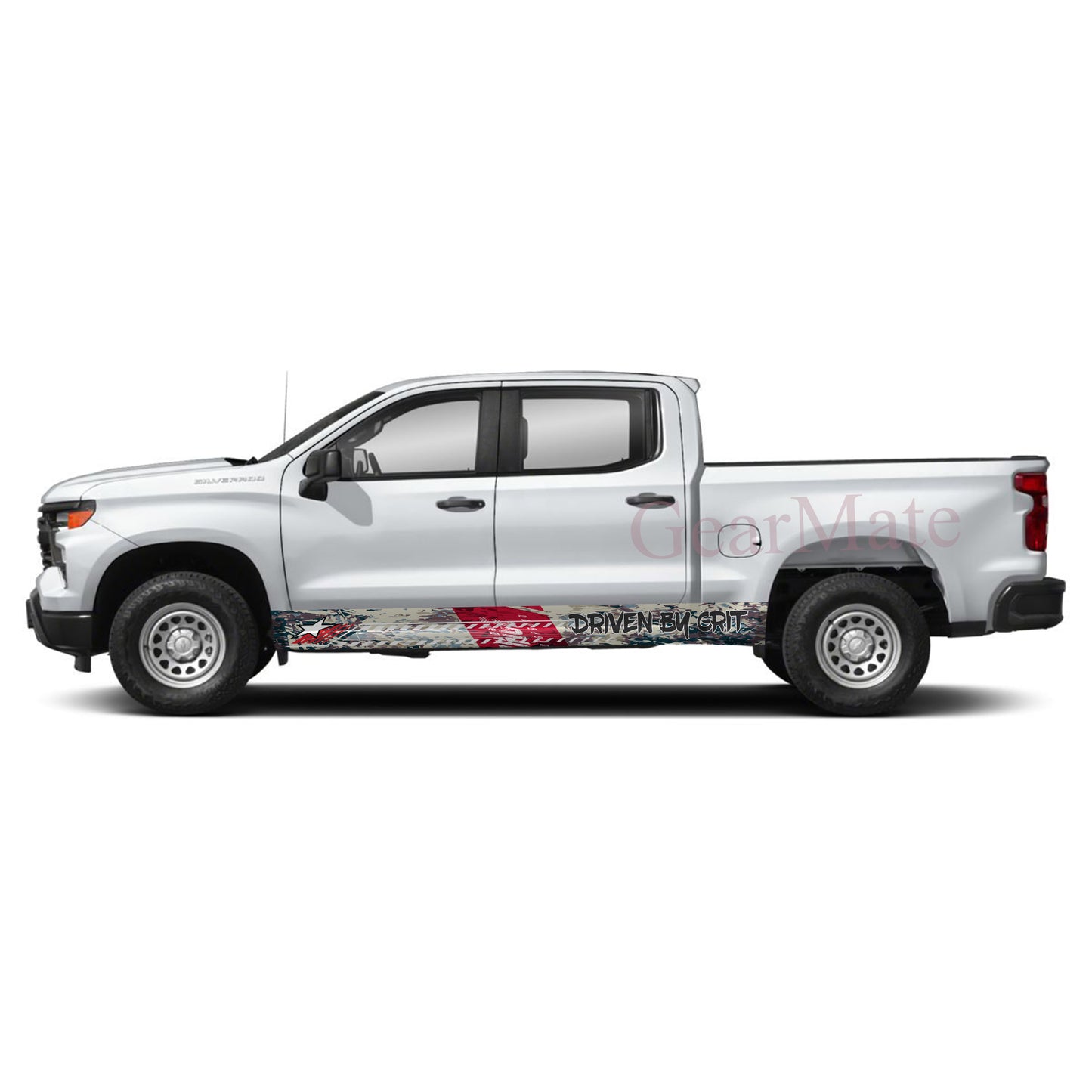 Driven by Grit Rocker Panel Graphic Decal Kit (Left & Right Sides) - High Quality Vinyl for Trucks & SUVs