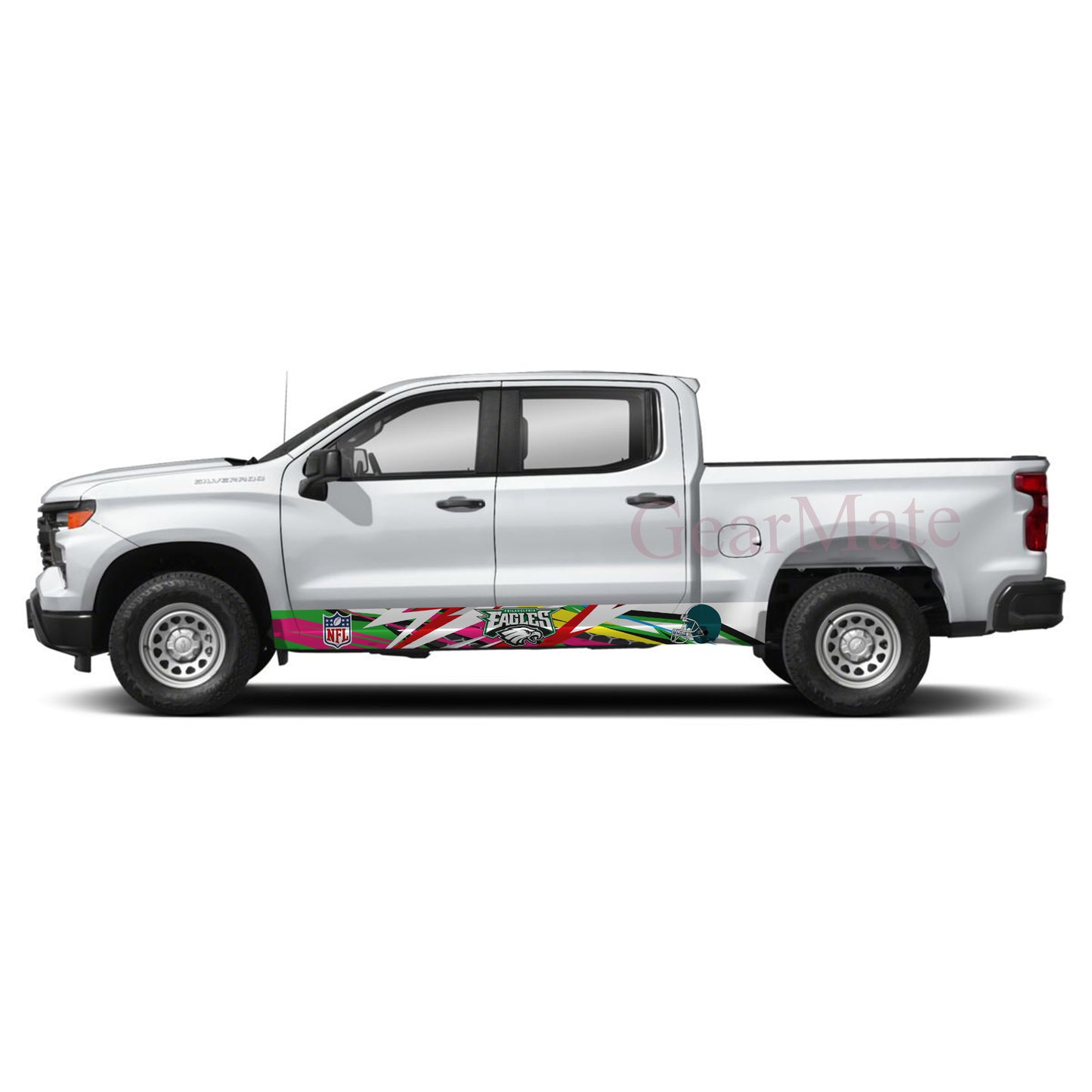 NFL Philadelphia Eagles 1 Rocker Panel Graphic Decal Kit (Left & Right Sides) - High Quality Vinyl for Trucks & SUVs