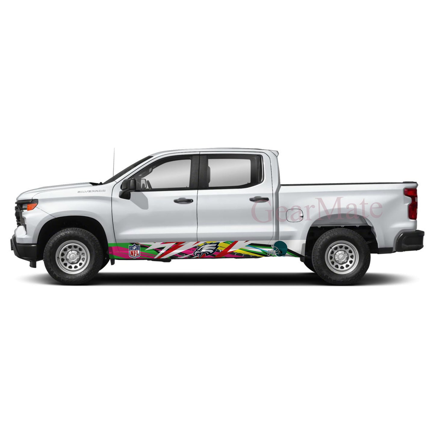 NFL Philadelphia Eagles Rocker Panel Graphic Decal Kit (Left & Right Sides) - High Quality Vinyl for Trucks & SUVs