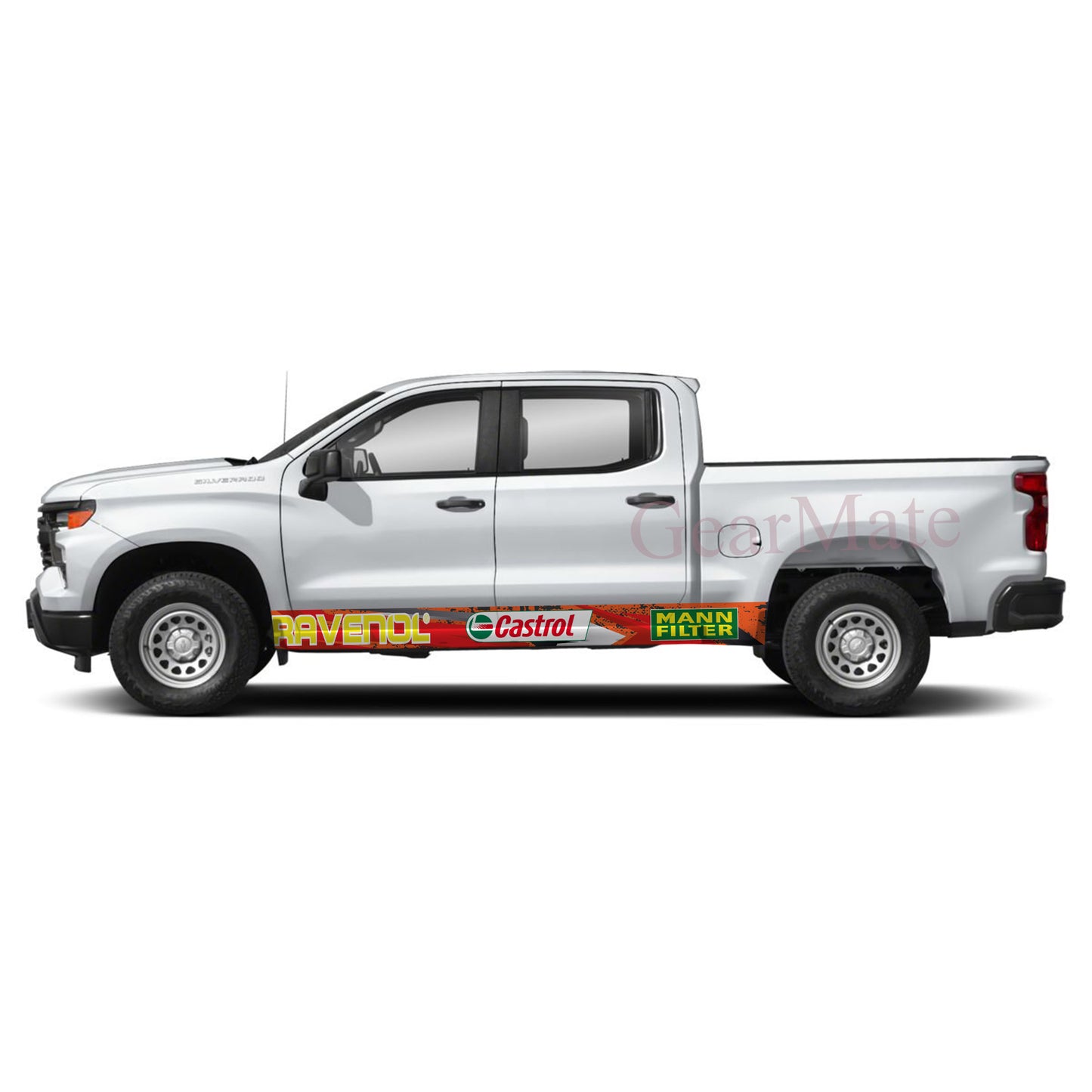 Full Throttle Castrol Rocker Panel Graphic Decal Kit (Left & Right Sides) - High Quality Vinyl for Trucks & SUVs