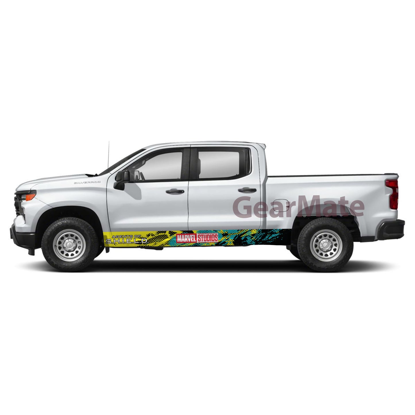 Sport Marvel Agents Of Shield Rocker Panel Graphic Decal Kit (Left & Right Sides) - High Quality Vinyl for Trucks & SUVs