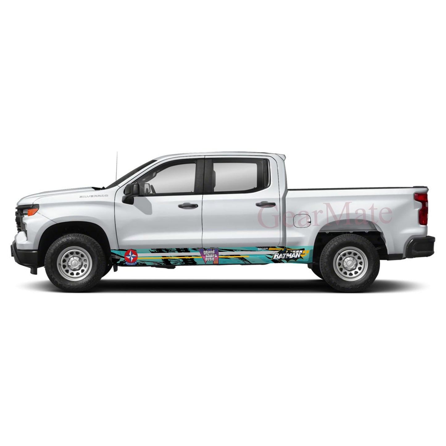 Grand Theft Auto Games Rocker Panel Graphic Decal Kit (Left & Right Sides) - High Quality Vinyl for Trucks & SUVs
