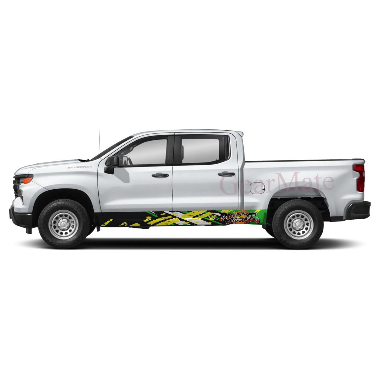 Racing Sport Dragon Ball FighterZ Rocker Panel Graphic Decal Kit (Left & Right Sides) - High Quality Vinyl for Trucks & SUVs