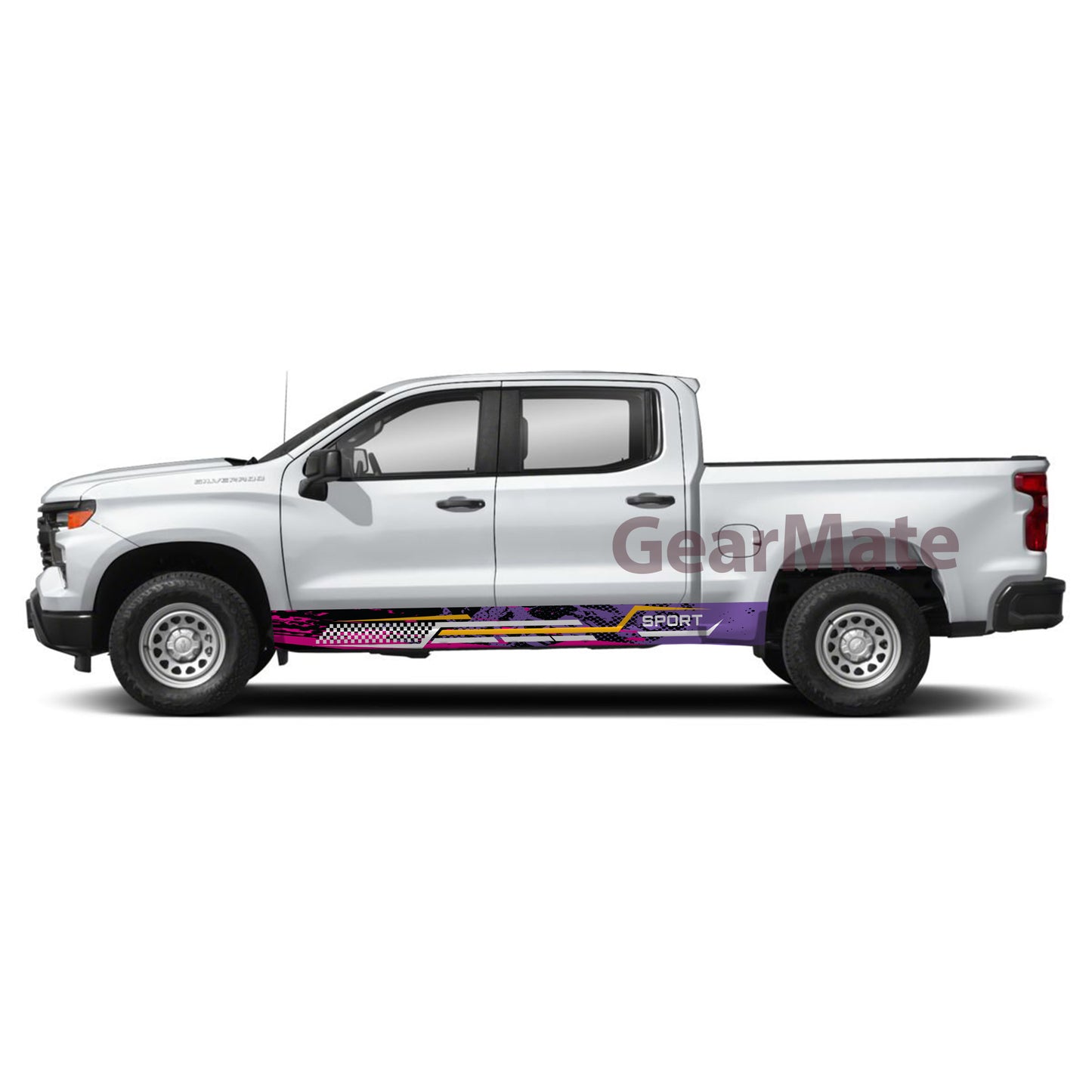 Sport PP Rocker Panel Graphic Decal Kit (Left & Right Sides) - High Quality Vinyl for Trucks & SUVs