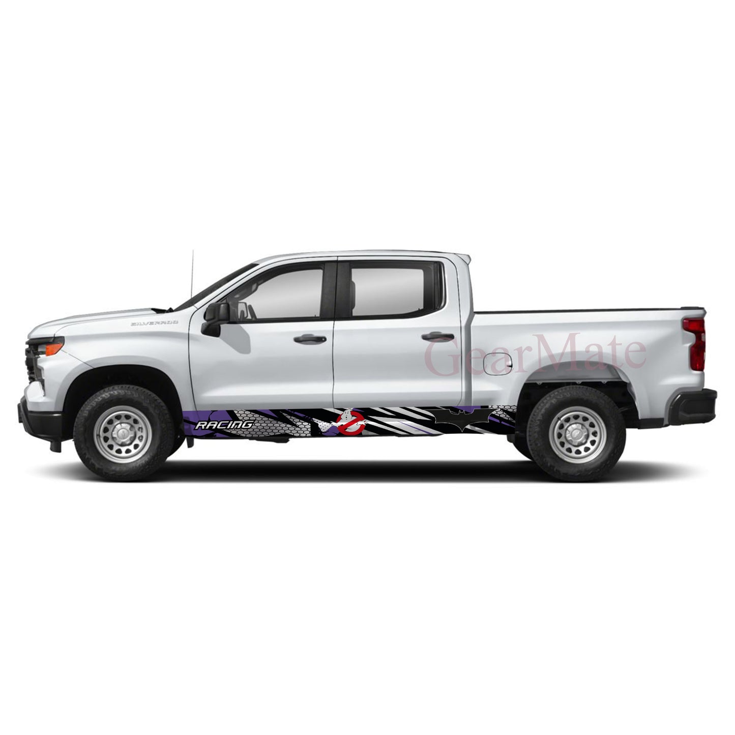 Sport Purple Ghost Busters Rocker Panel Graphic Decal Kit (Left & Right Sides) - High Quality Vinyl for Trucks & SUVs