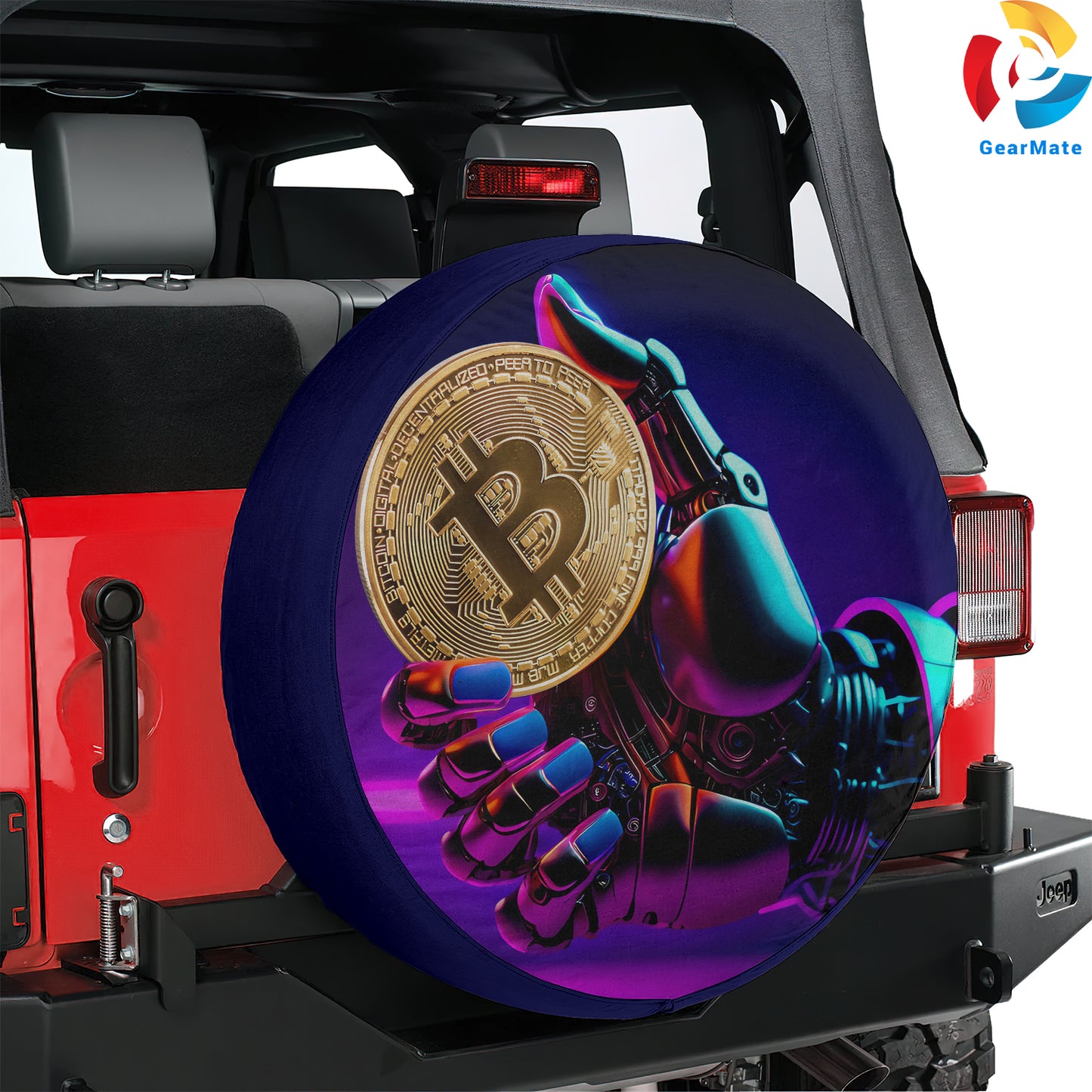 Bitcoin Robot Spare Tire Cover – Premium Waterproof UV Resistant Protector
