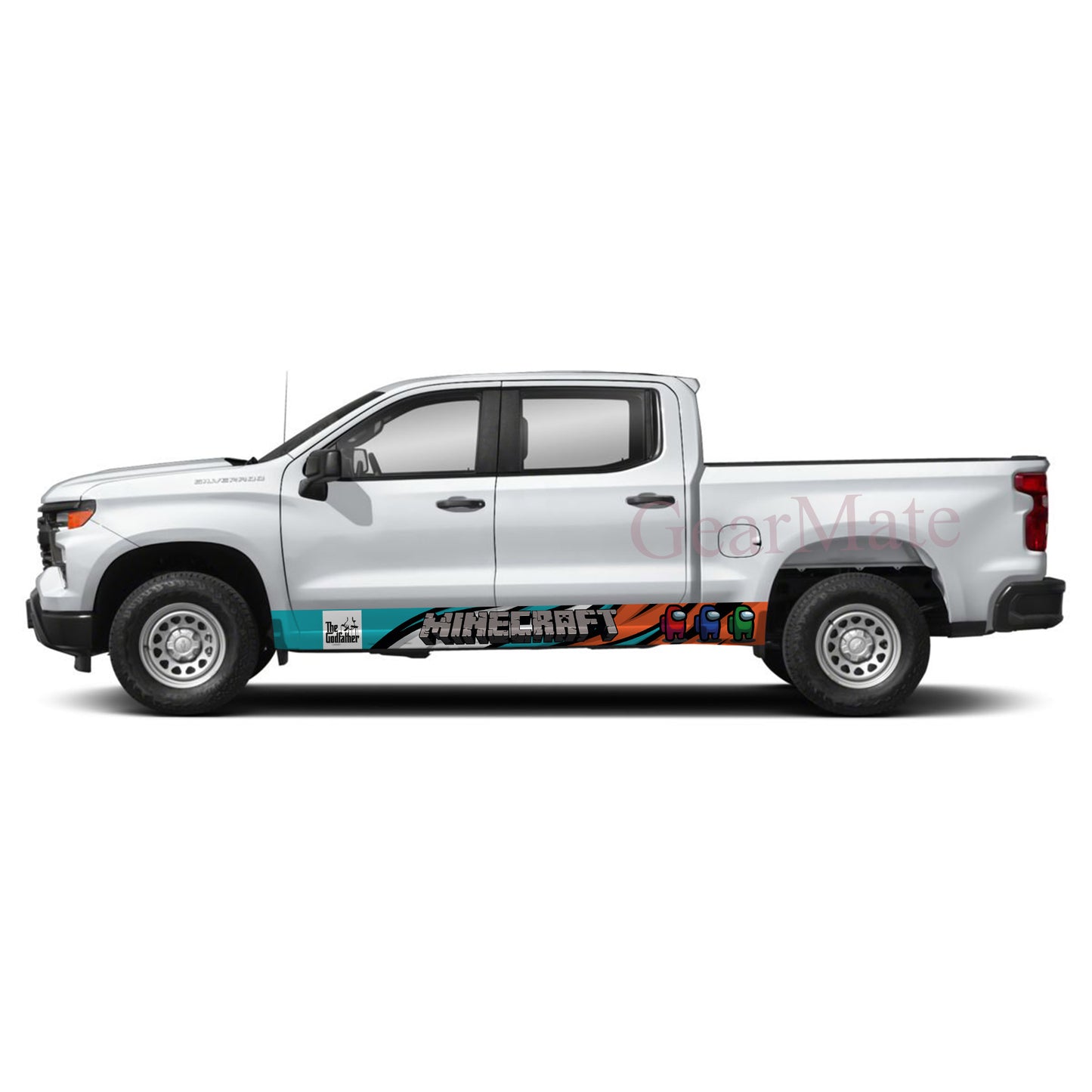 Minecraft Games Rocker Panel Graphic Decal Kit (Left & Right Sides) - High Quality Vinyl for Trucks & SUVs