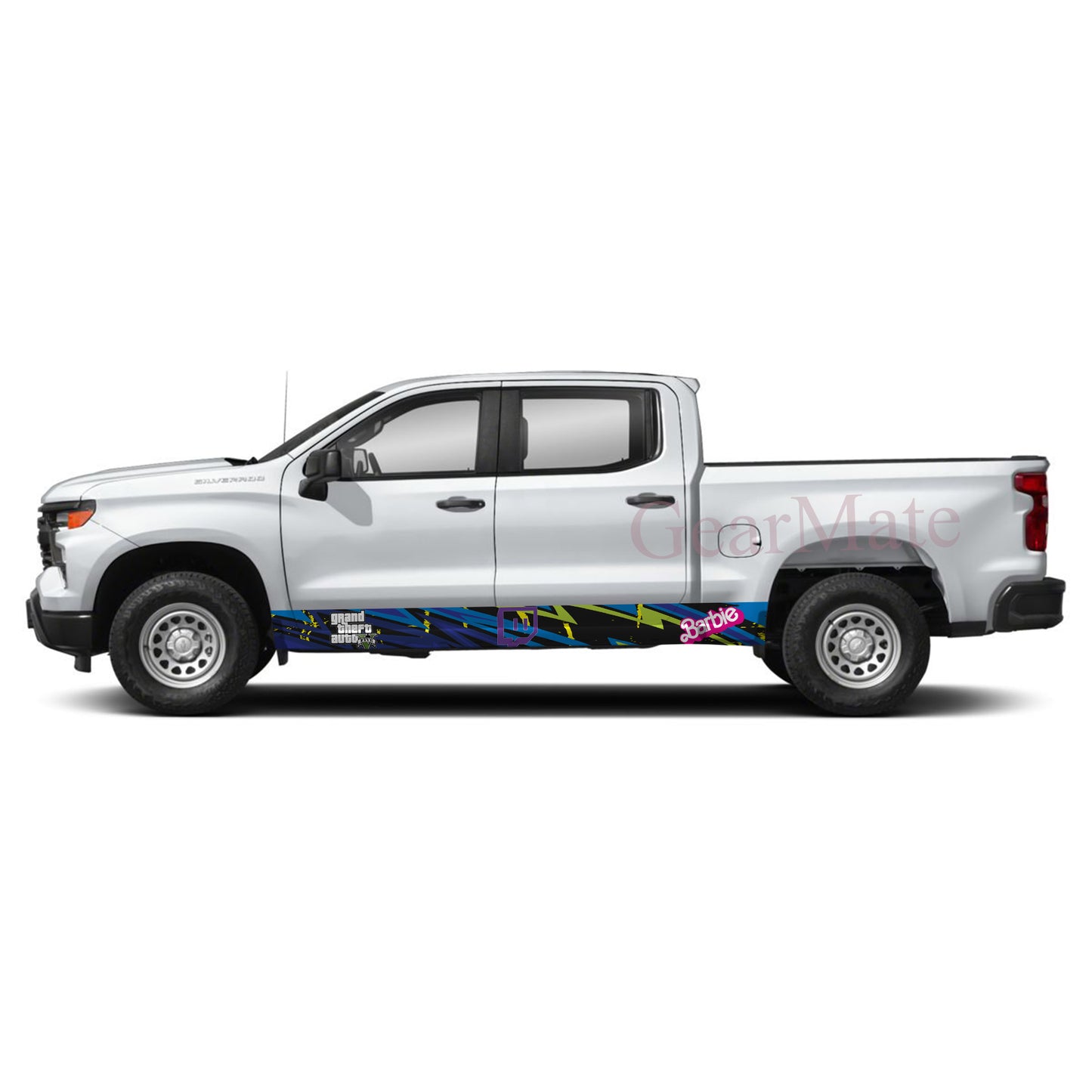 Twitch TV Games Rocker Panel Graphic Decal Kit (Left & Right Sides) - High Quality Vinyl for Trucks & SUVs (