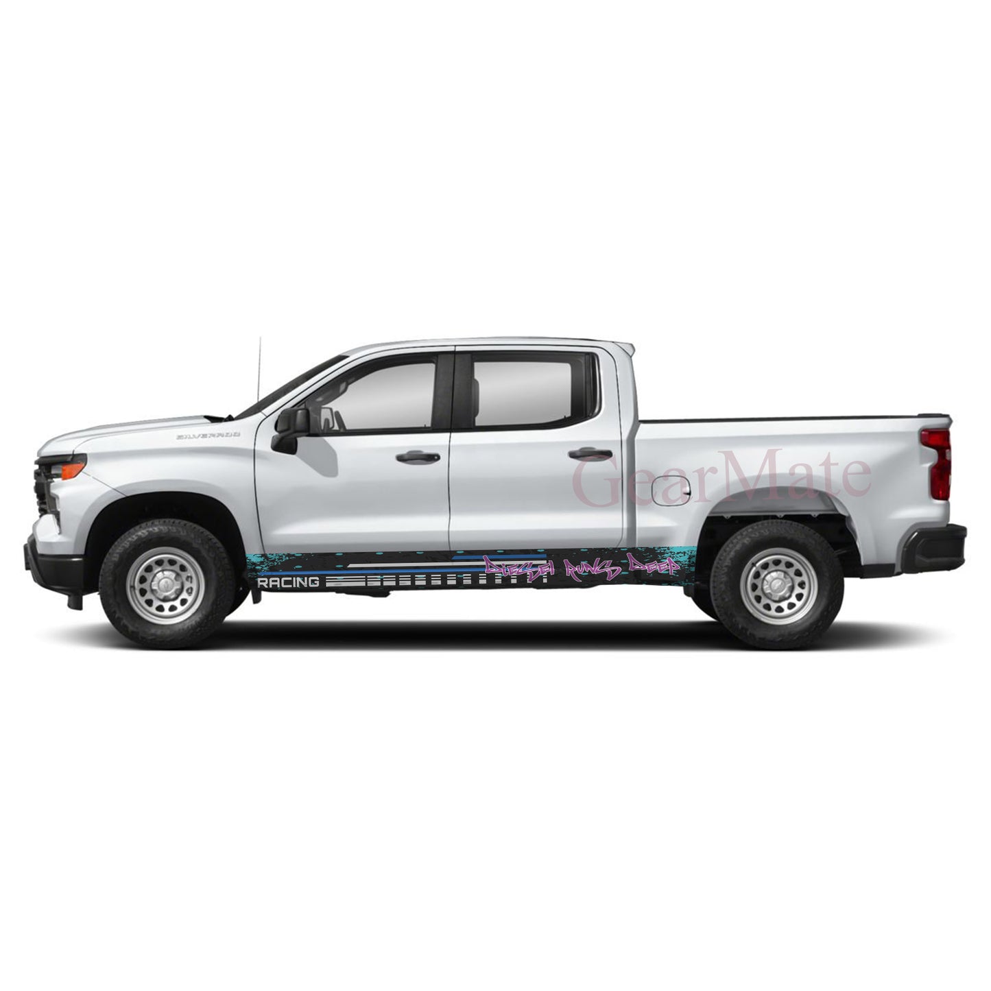 Diesel Runs Deep Rocker Panel Graphic Decal Kit (Left & Right Sides) - High Quality Vinyl for Trucks & SUVs