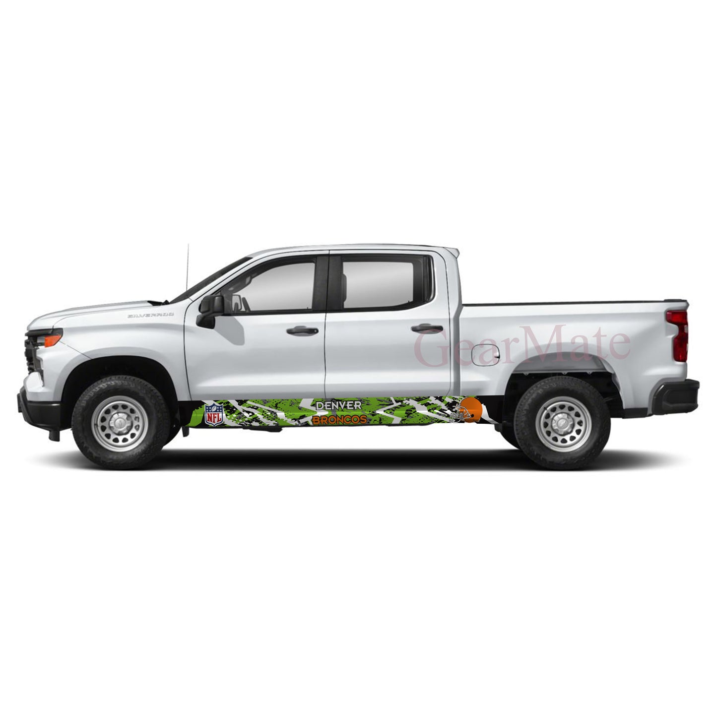NFL Denver Broncos 1 Rocker Panel Graphic Decal Kit (Left & Right Sides) - High Quality Vinyl for Trucks & SUVs