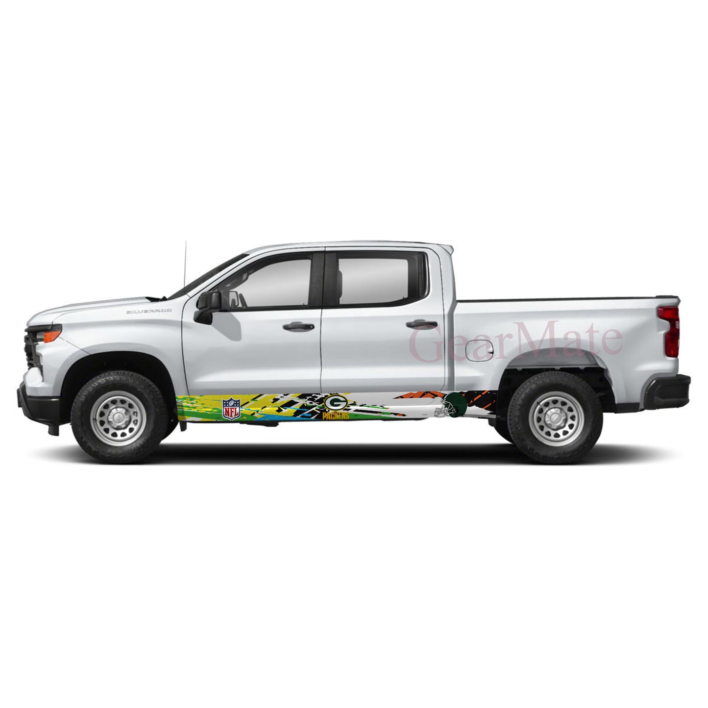 NFL Green Bay Packers Rocker Panel Graphic Decal Kit (Left & Right Sides) - High Quality Vinyl for Trucks & SUVs