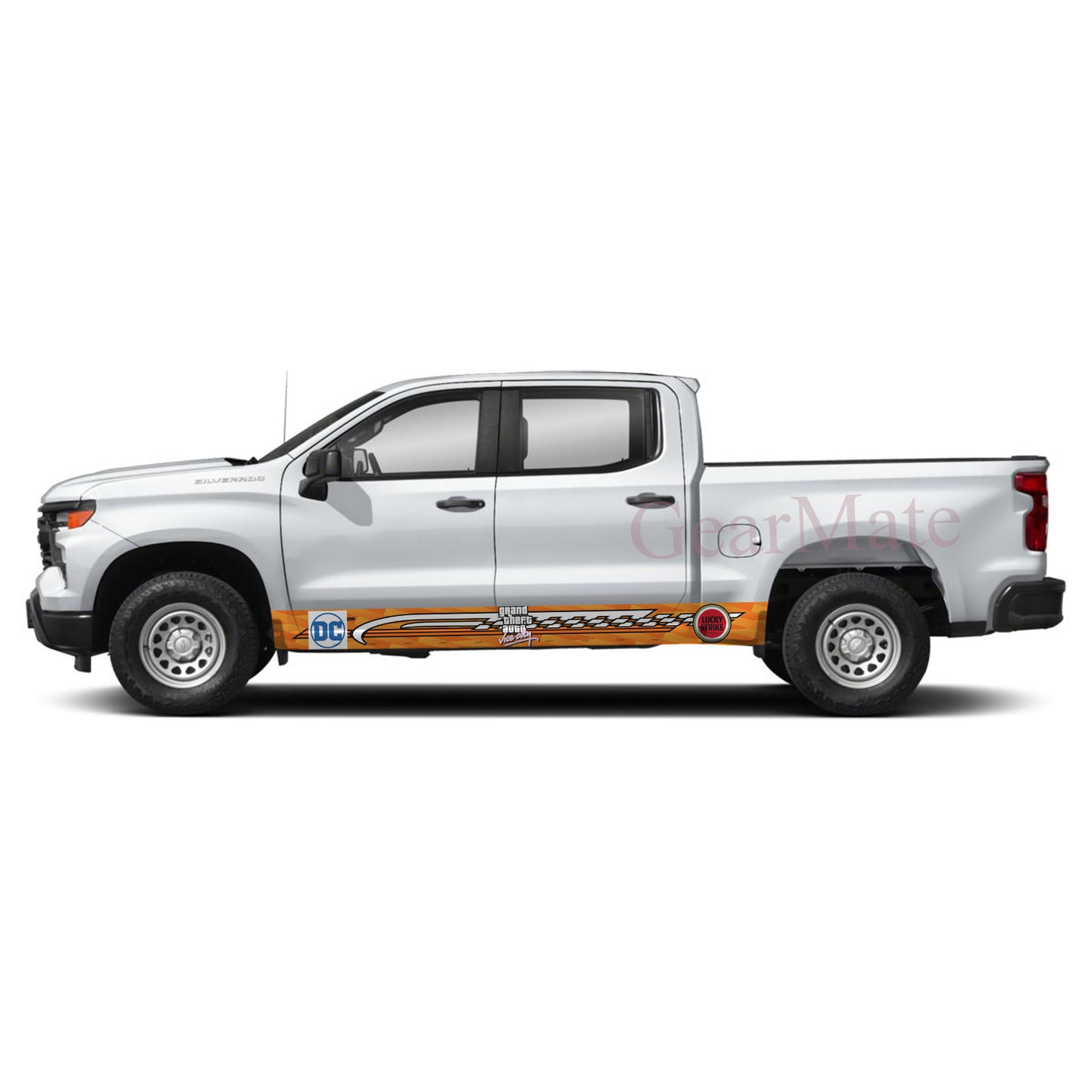 Grand Theft Auto Vice City Games Rocker Panel Graphic Decal Kit (Left & Right Sides) - High Quality Vinyl for Trucks & SUVs