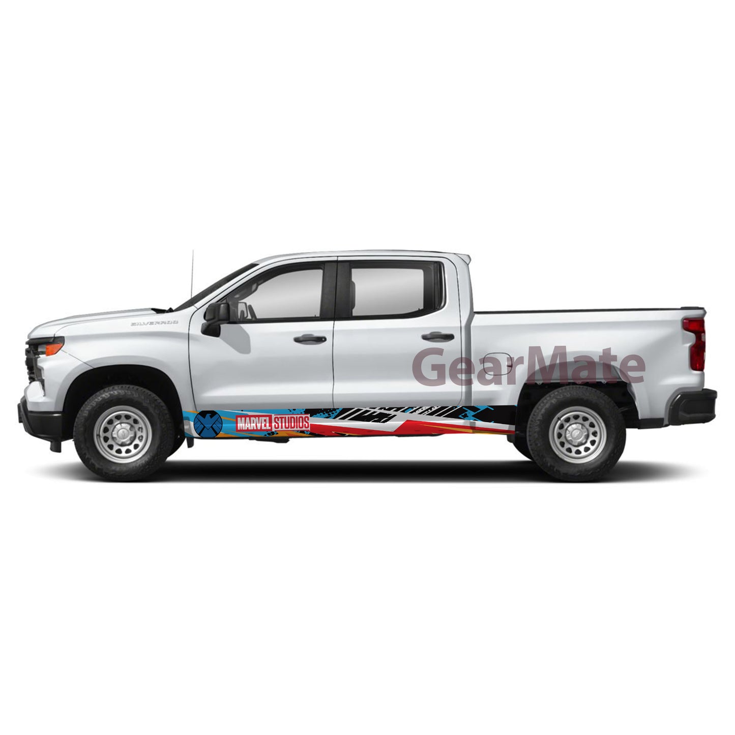 Sport Racing Marvel S.H.I.E.L.D Rocker Panel Graphic Decal Kit (Left & Right Sides) - High Quality Vinyl for Trucks & SUVs