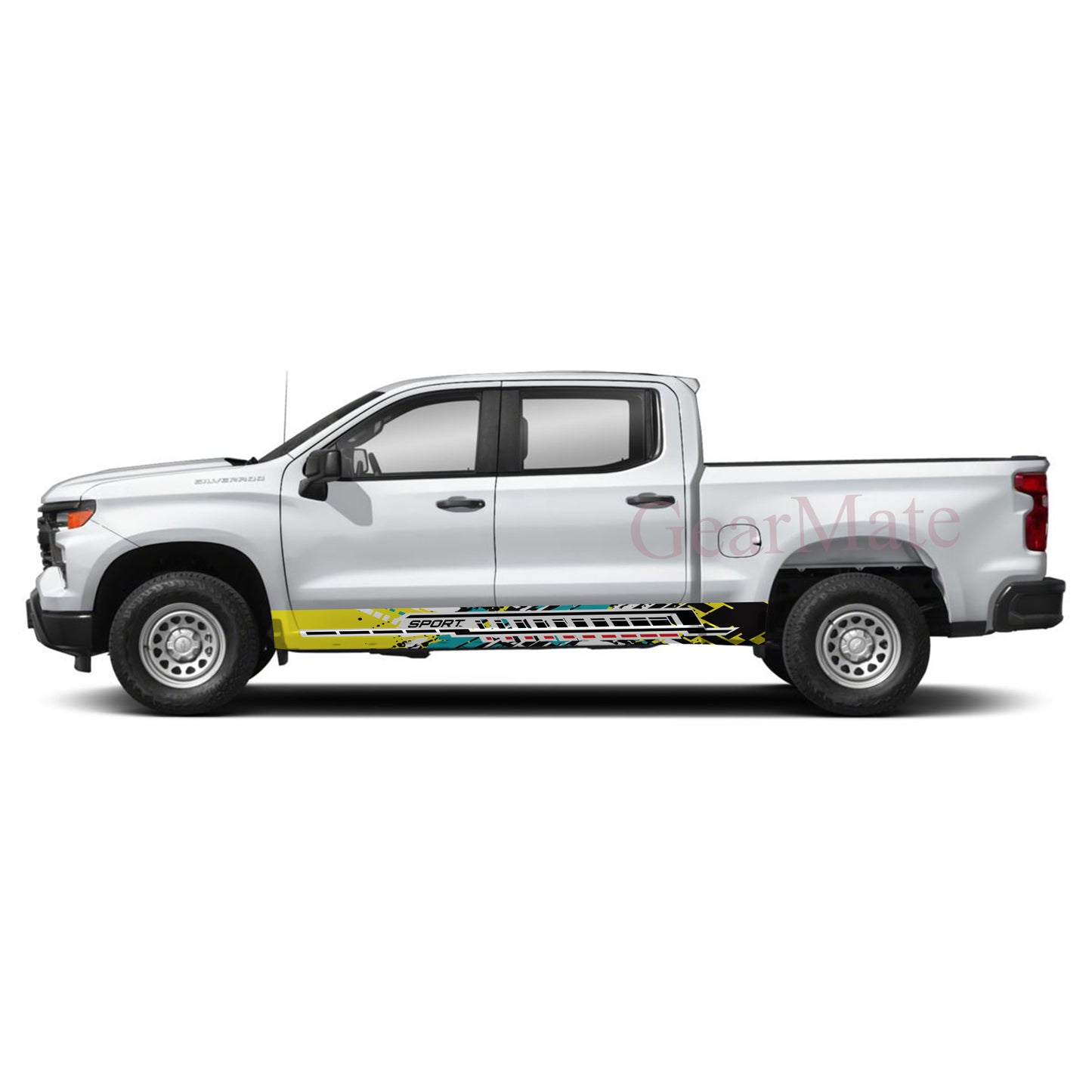 Sport YBlue Rocker Panel Graphic Decal Kit (Left & Right Sides) - High Quality Vinyl for Trucks & SUVs