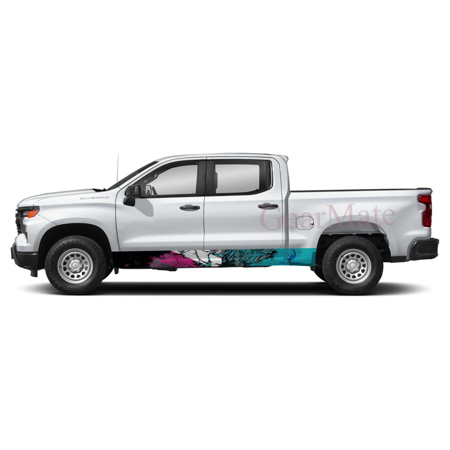 Sport Pink Green Dreamworks Animation Rocker Panel Graphic Decal Kit (Left & Right Sides) - High Quality Vinyl for Trucks & SUVs
