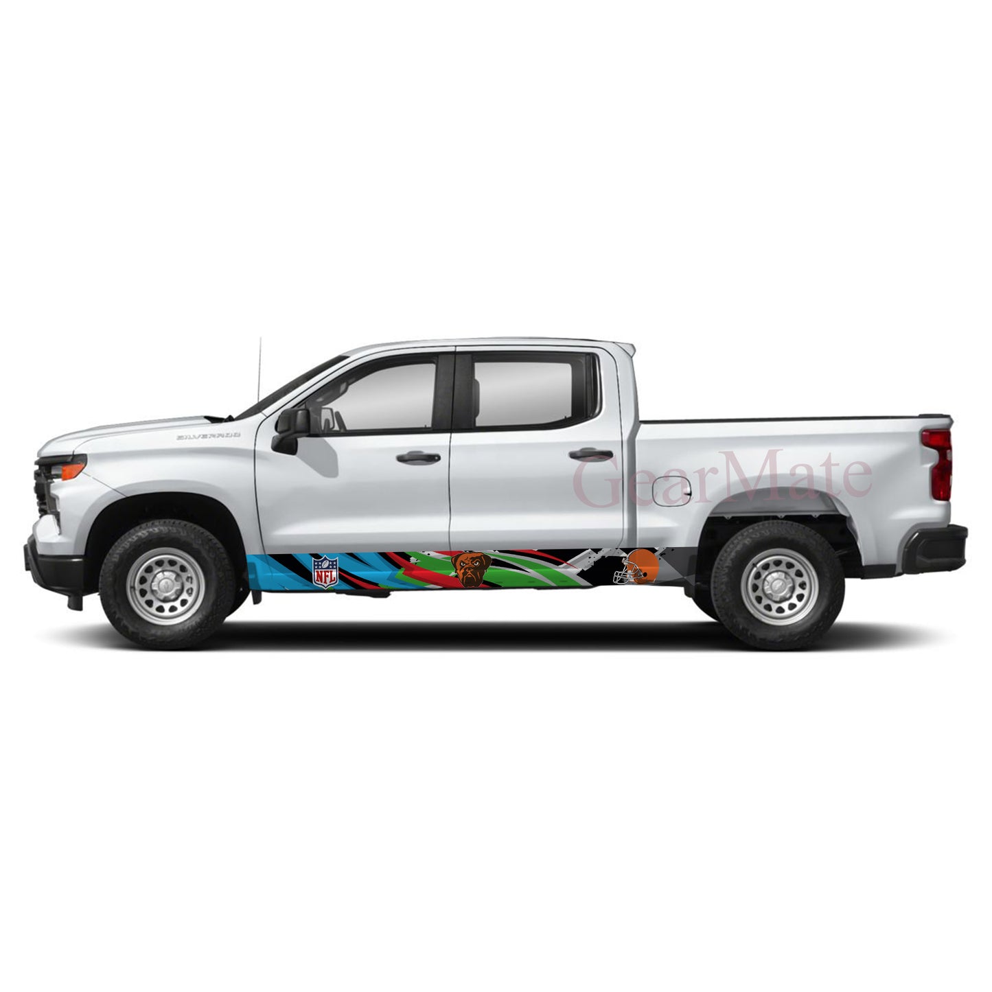NFL Cleveland Browns Rocker Panel Graphic Decal Kit (Left & Right Sides) - High Quality Vinyl for Trucks & SUVs