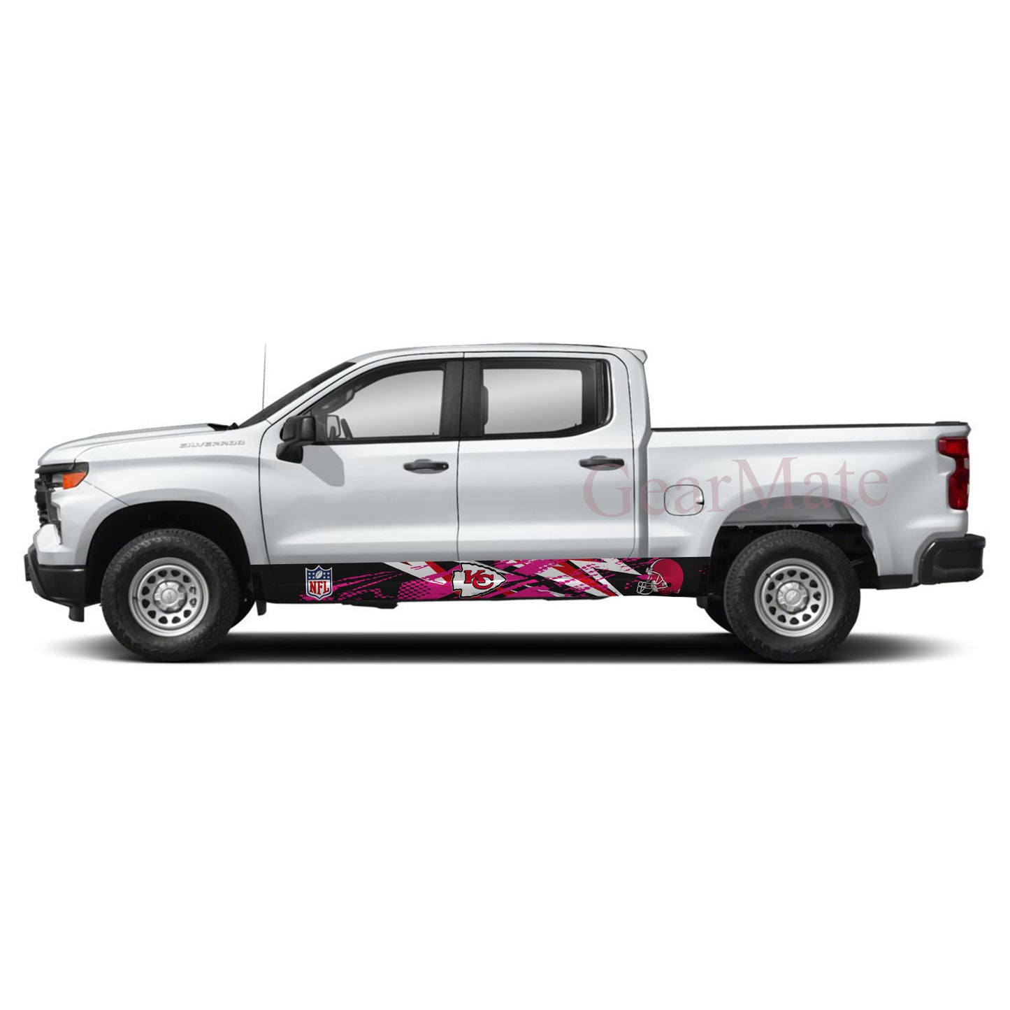 NFL Kansas City Chiefs Rocker Panel Graphic Decal Kit (Left & Right Sides) - High Quality Vinyl for Trucks & SUVs