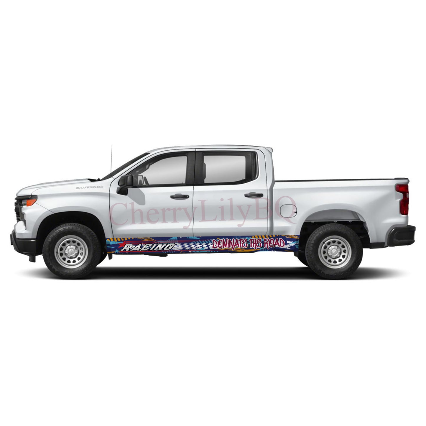 Dominate the Road Rocker Panel Graphic Decal Kit (Left & Right Sides) - High Quality Vinyl for Trucks & SUVs