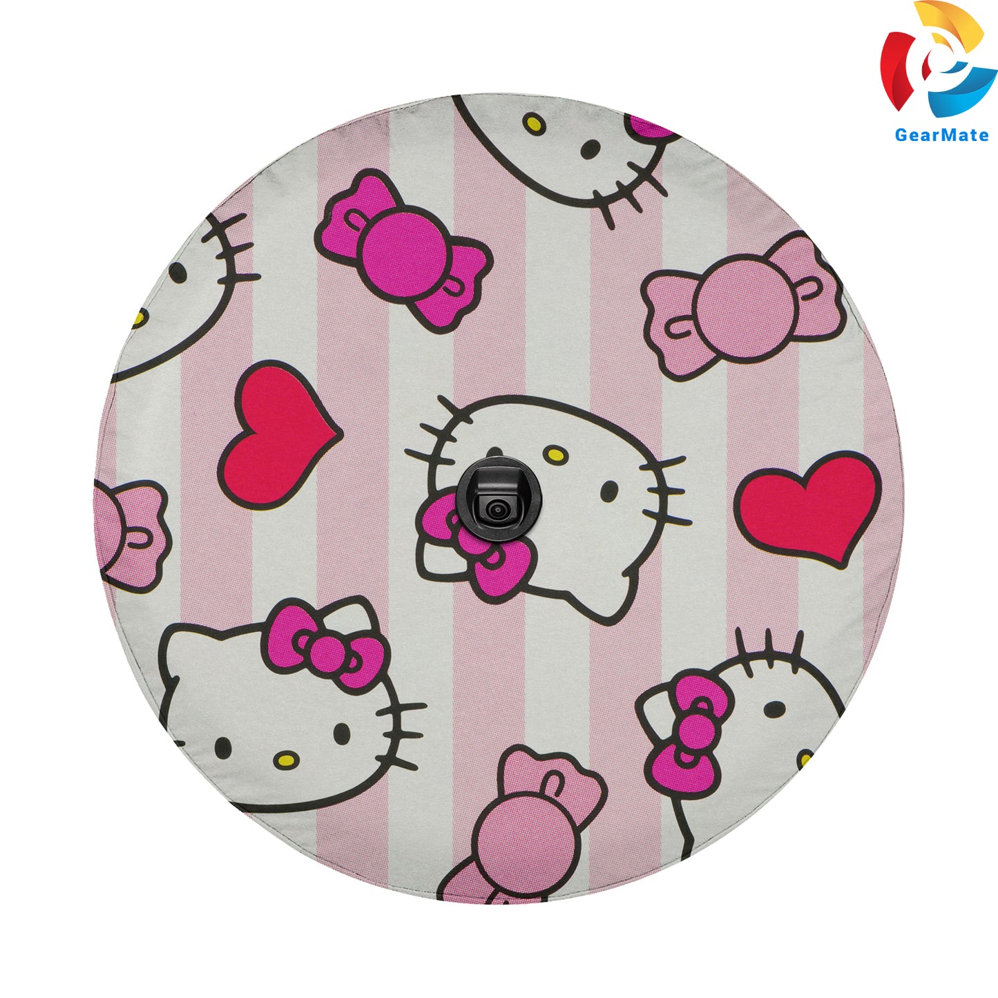 Hello Kitty Pink Background Spare Tire Cover – Premium Waterproof UV Resistant Protector