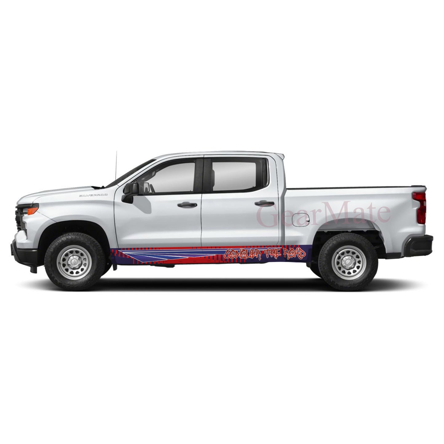 Conquer The Road Rocker Panel Graphic Decal Kit (Left & Right Sides) - High Quality Vinyl for Trucks & SUVs
