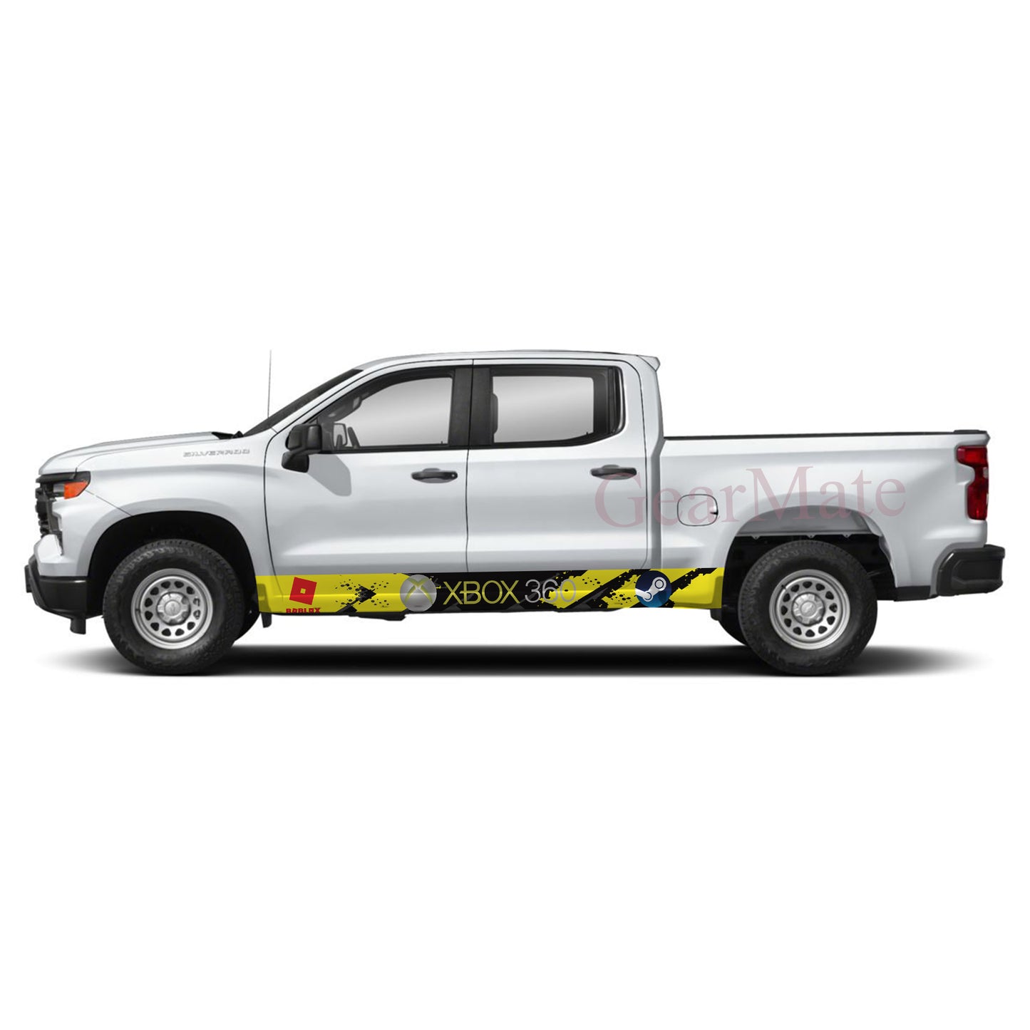 X Box 360 Games Rocker Panel Graphic Decal Kit (Left & Right Sides) - High Quality Vinyl for Trucks & SUVs